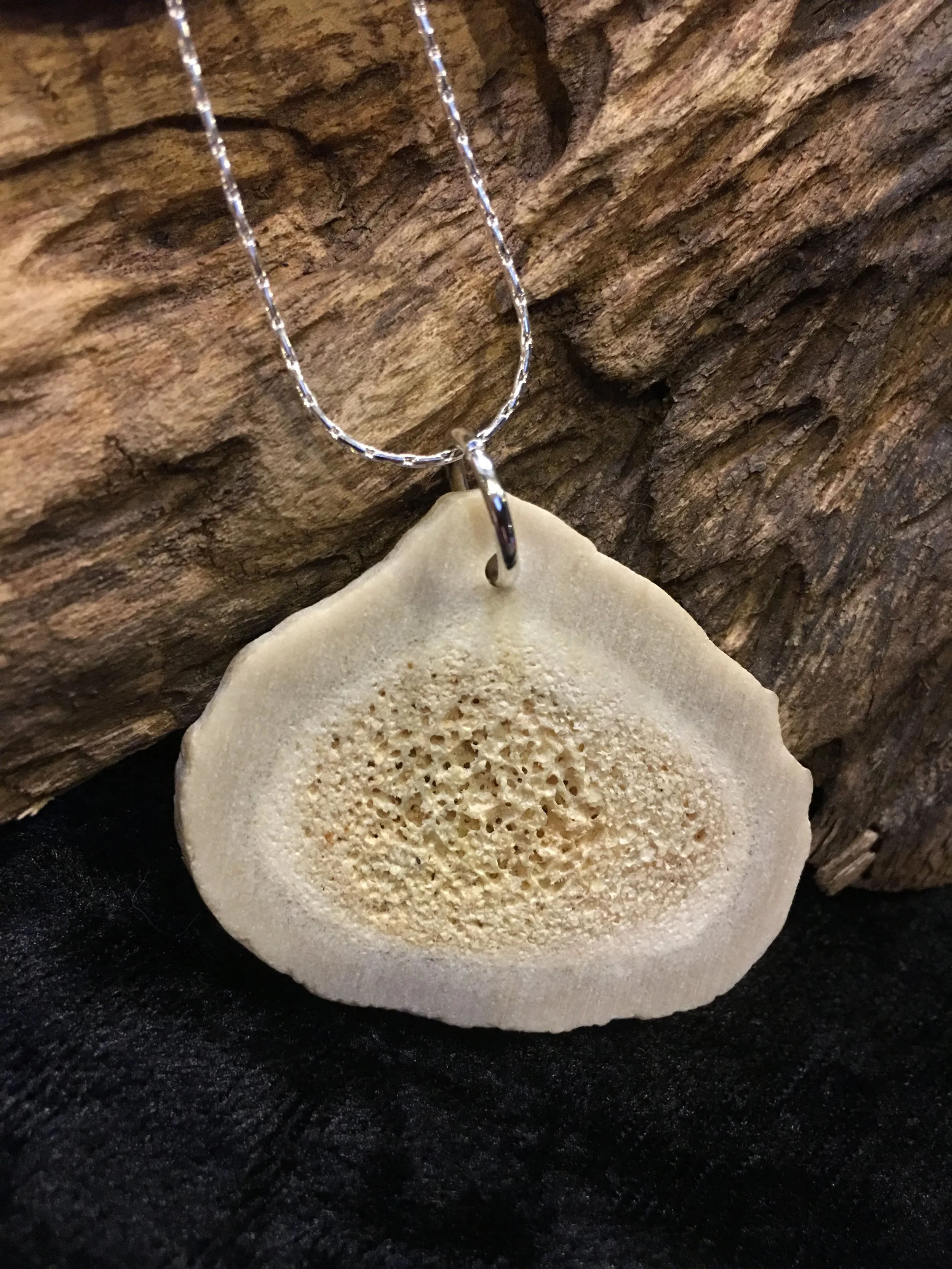 Hand Cut Antler Slice Pendant
