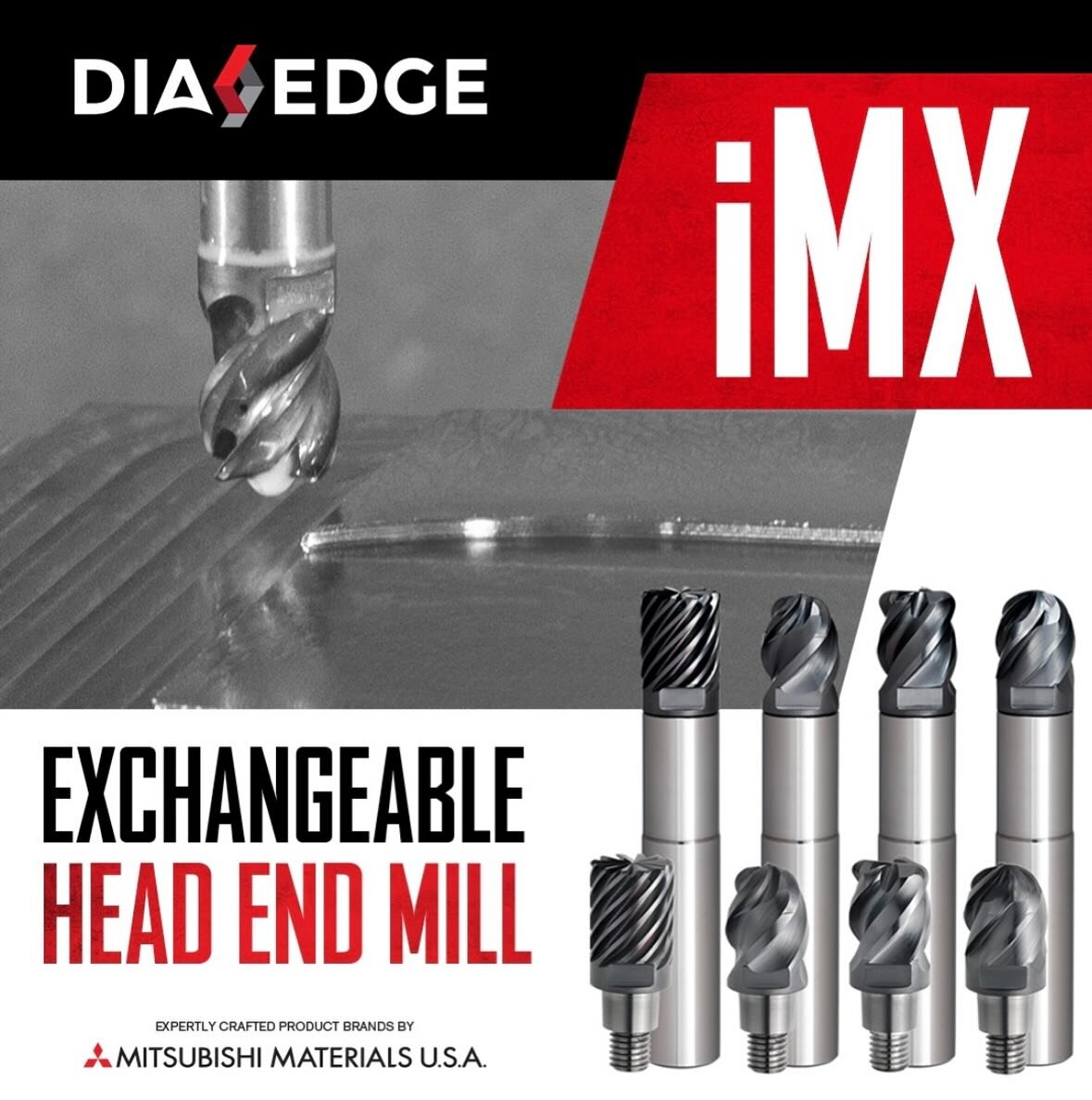 Repost @mitsubishi_materials_usa 

Enable efficiency, high accuracy, and rigidity in your machining applications with DIAEDGE iMX Series exchangeable head end mills that combine the advantages of solid carbide and indexable end mills

#localdistribut