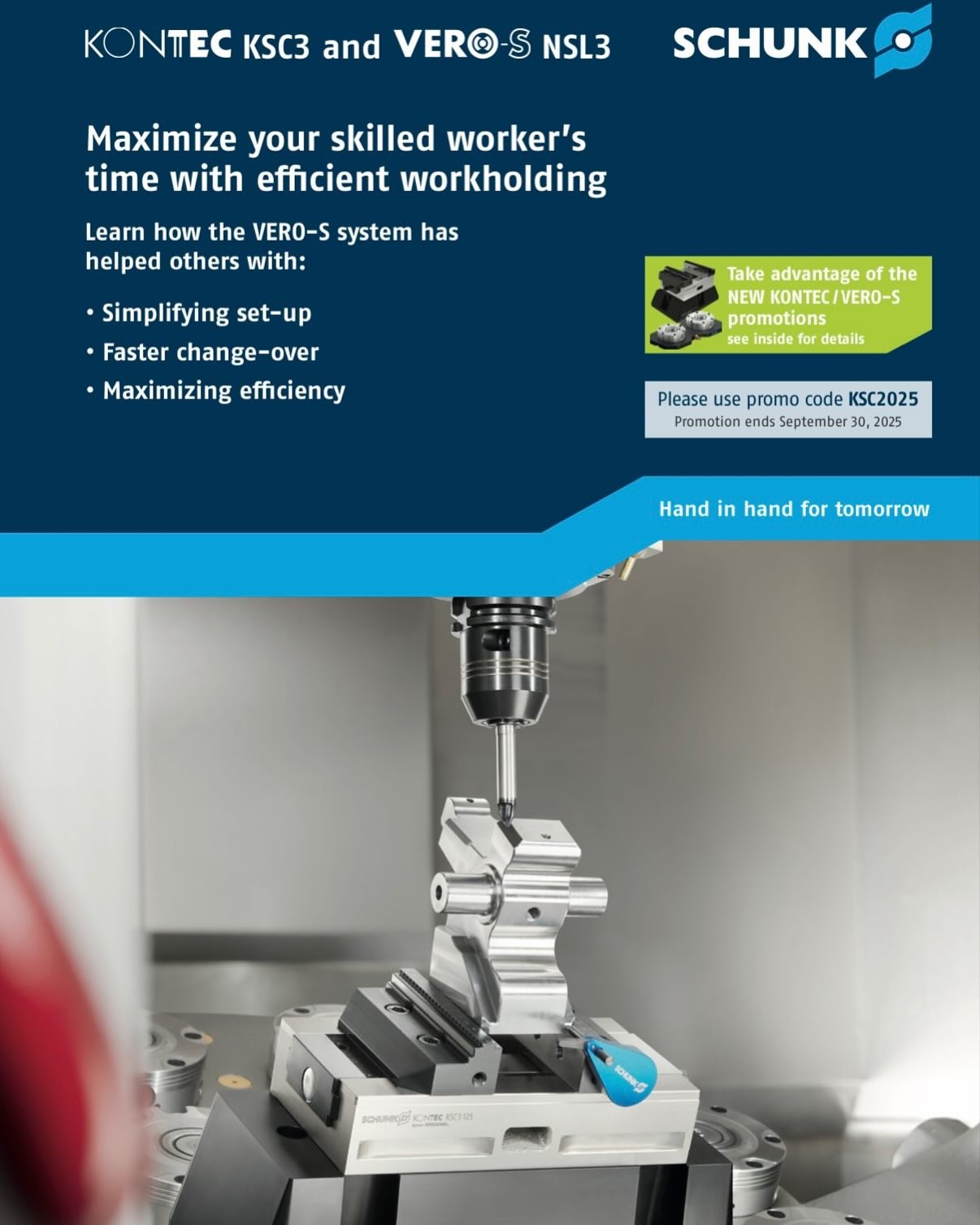 SCHUNK 5 Axis Promo! Pre-configured product bundles featuring the KSC3 Grip vise, Riser and Accessories!