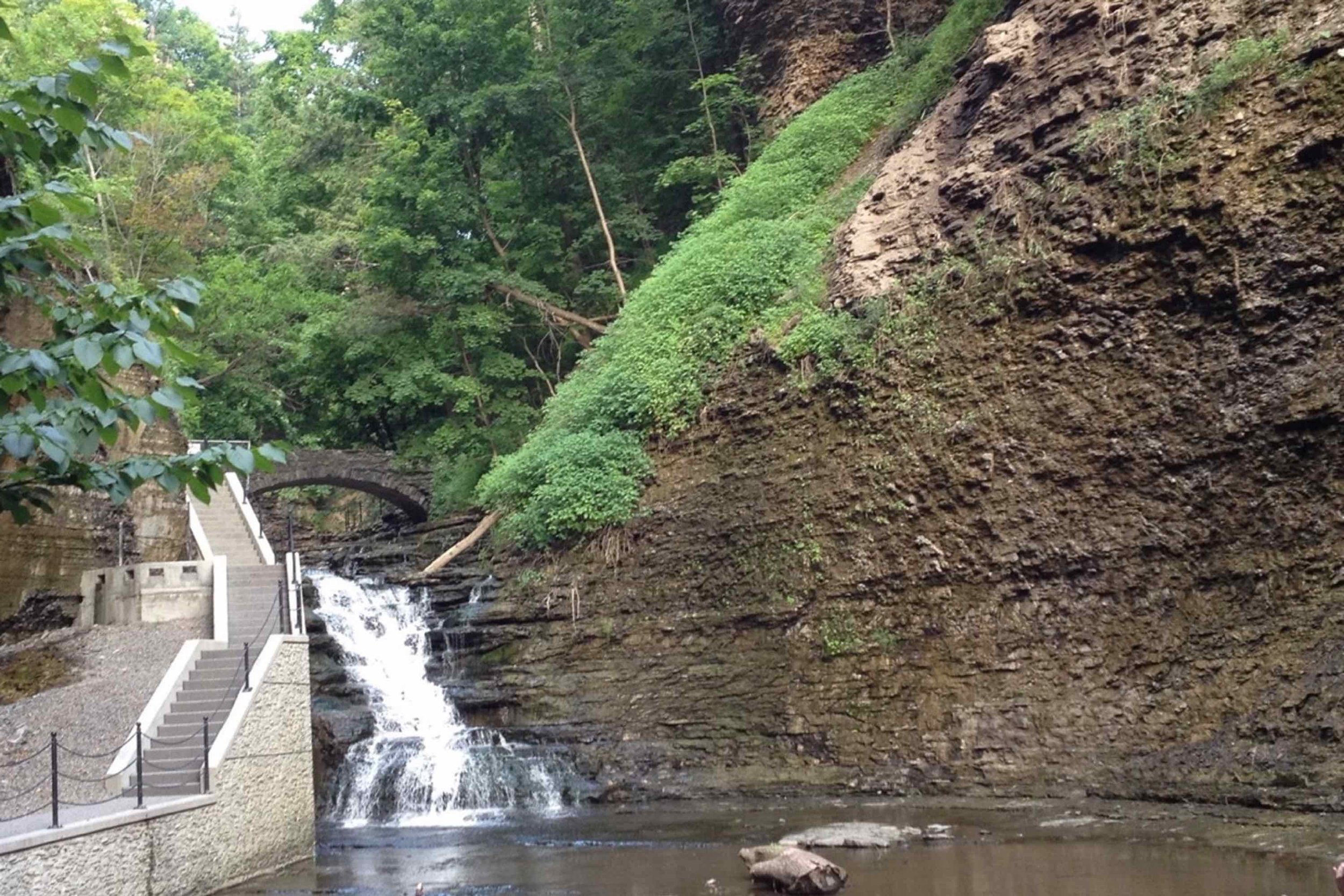 Cascadilla Gorge (around the corner), leads up to Cornell