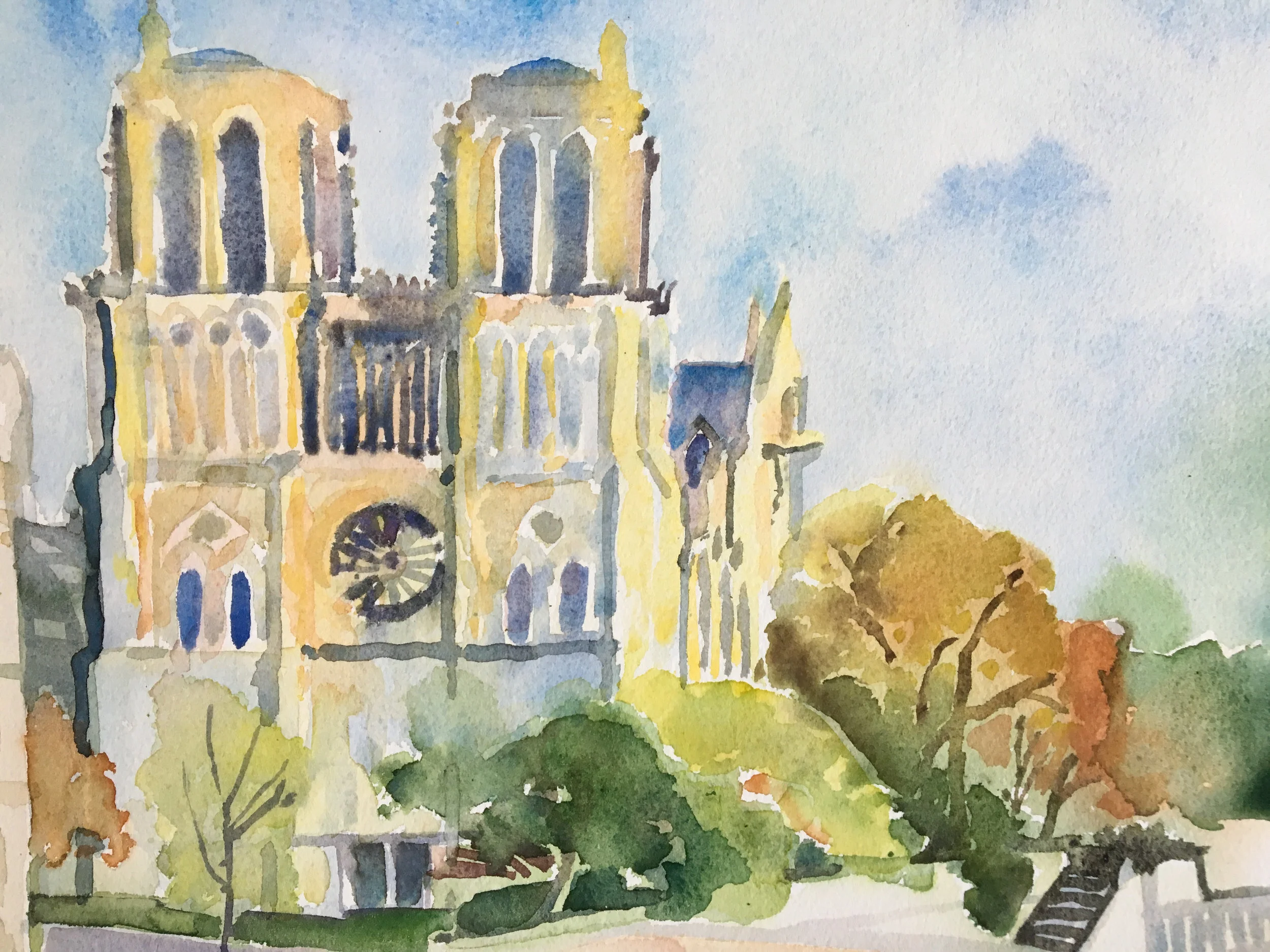 Notre Dame / 12" x 9"