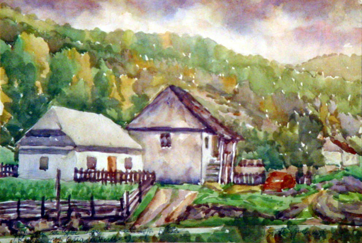 Scene from Montenegro by Đorđe Isakov, 40x28, 1982