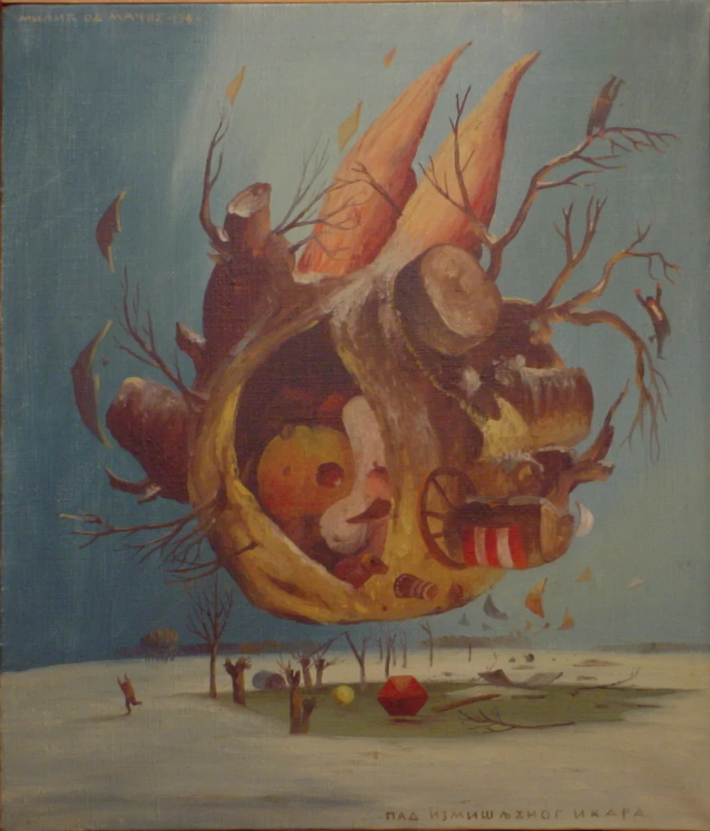 Fall of Icarus by Milić of Mačve, 31x36, 1960