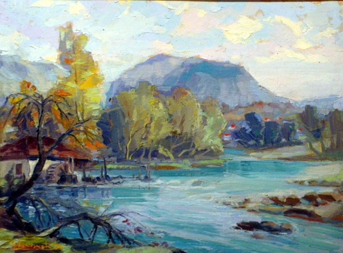 On River Nišava by Jovan Križek, 68x48, 1976