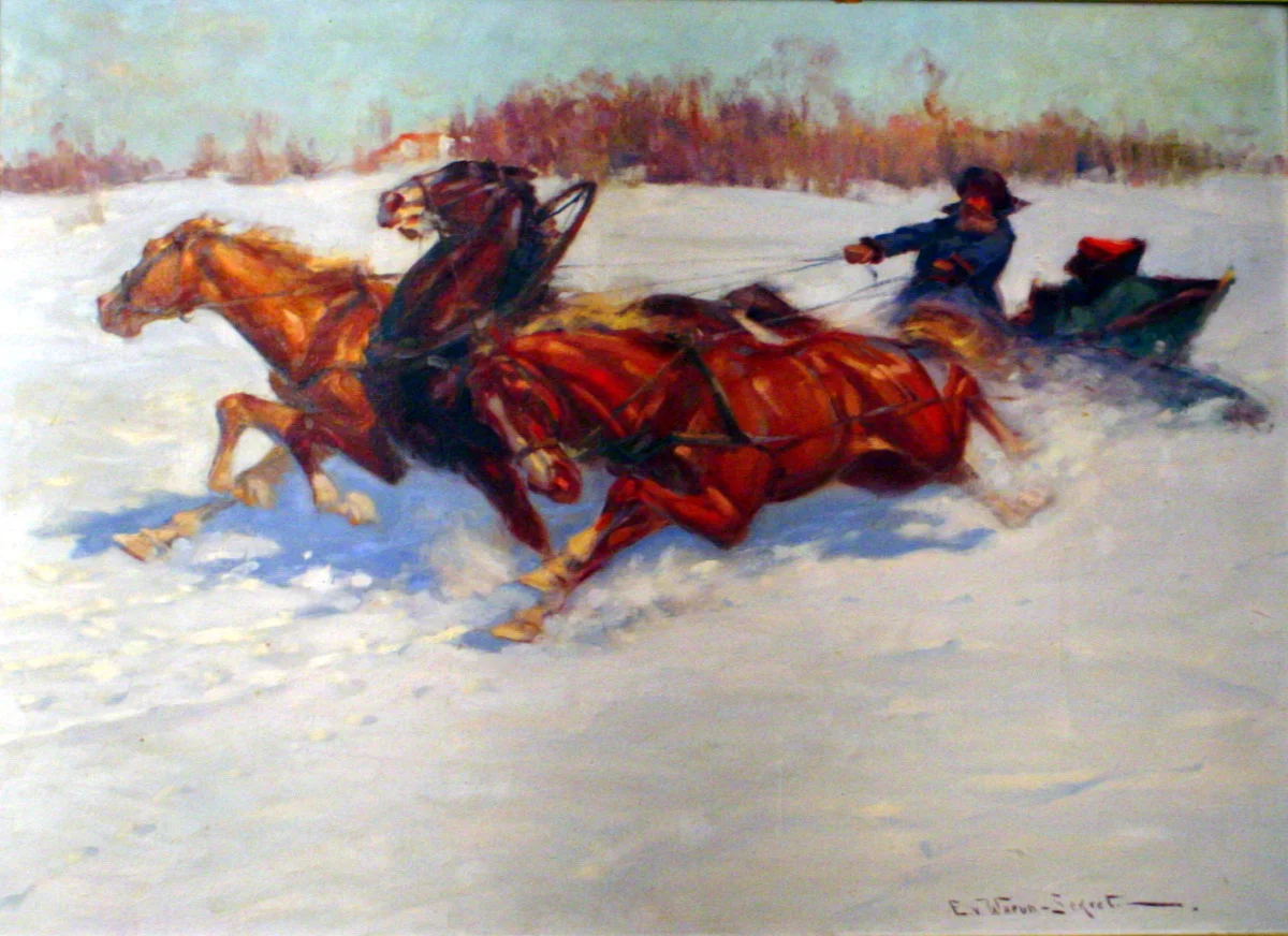Troika by Eugen Von Warun-Sekret, 82x52, est 1930