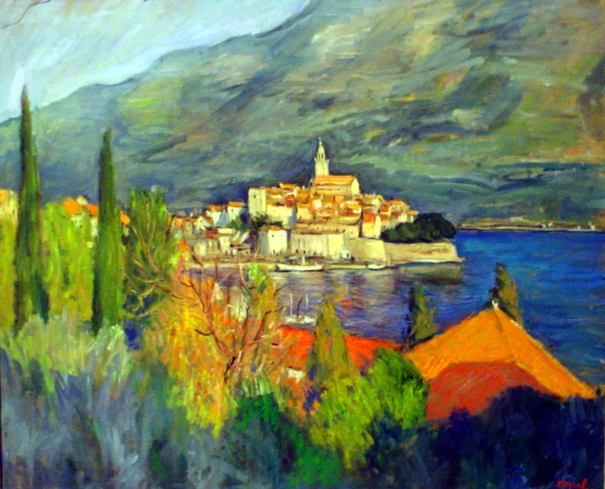 Island of Korčula by Sabahadin Hodžić, 69x48, 1960