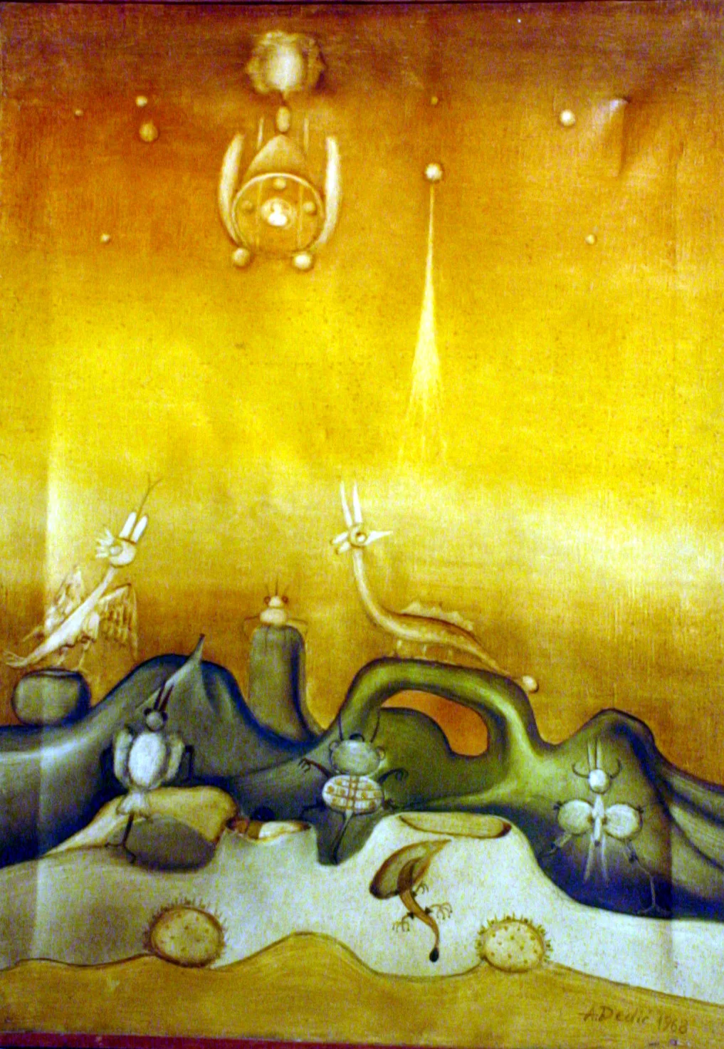 Aliens by Aleksandar Dedić, 49x69, 1968