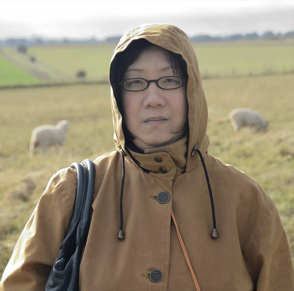 Stonehenge sheep and Amy