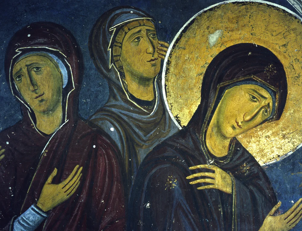 Holy Women detail in Crucifixion, Studenica Monastery 12th Century