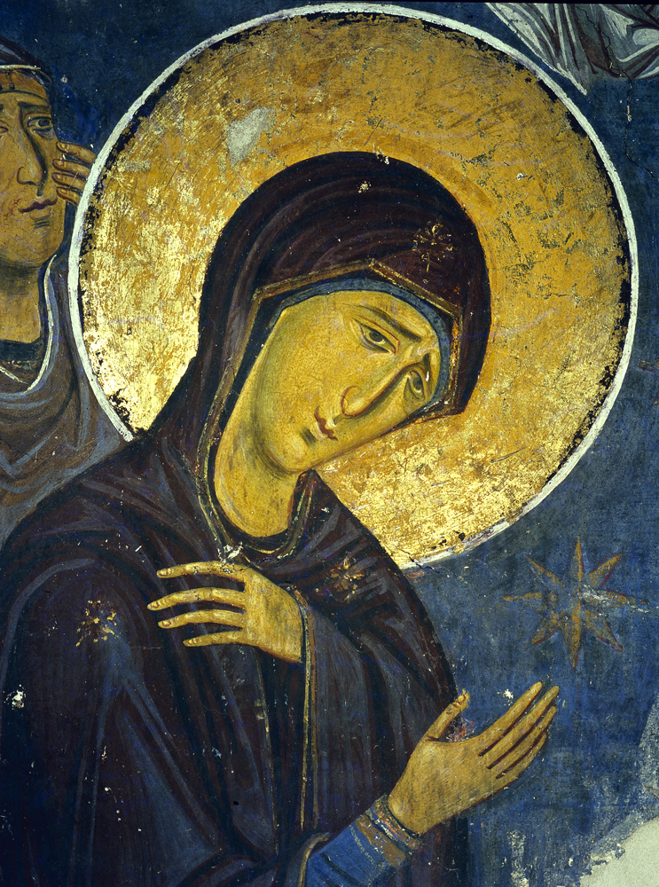 St Mary detail in Crucifixion, Studenica Monastery 12th Century