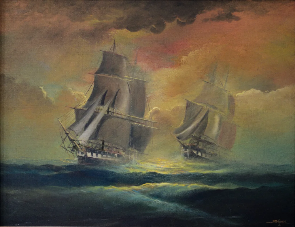 Naval Battle, Ιωσήφ Ντεμίρης/Iosef Ntemiris (Josef Demiris), 88x65cm