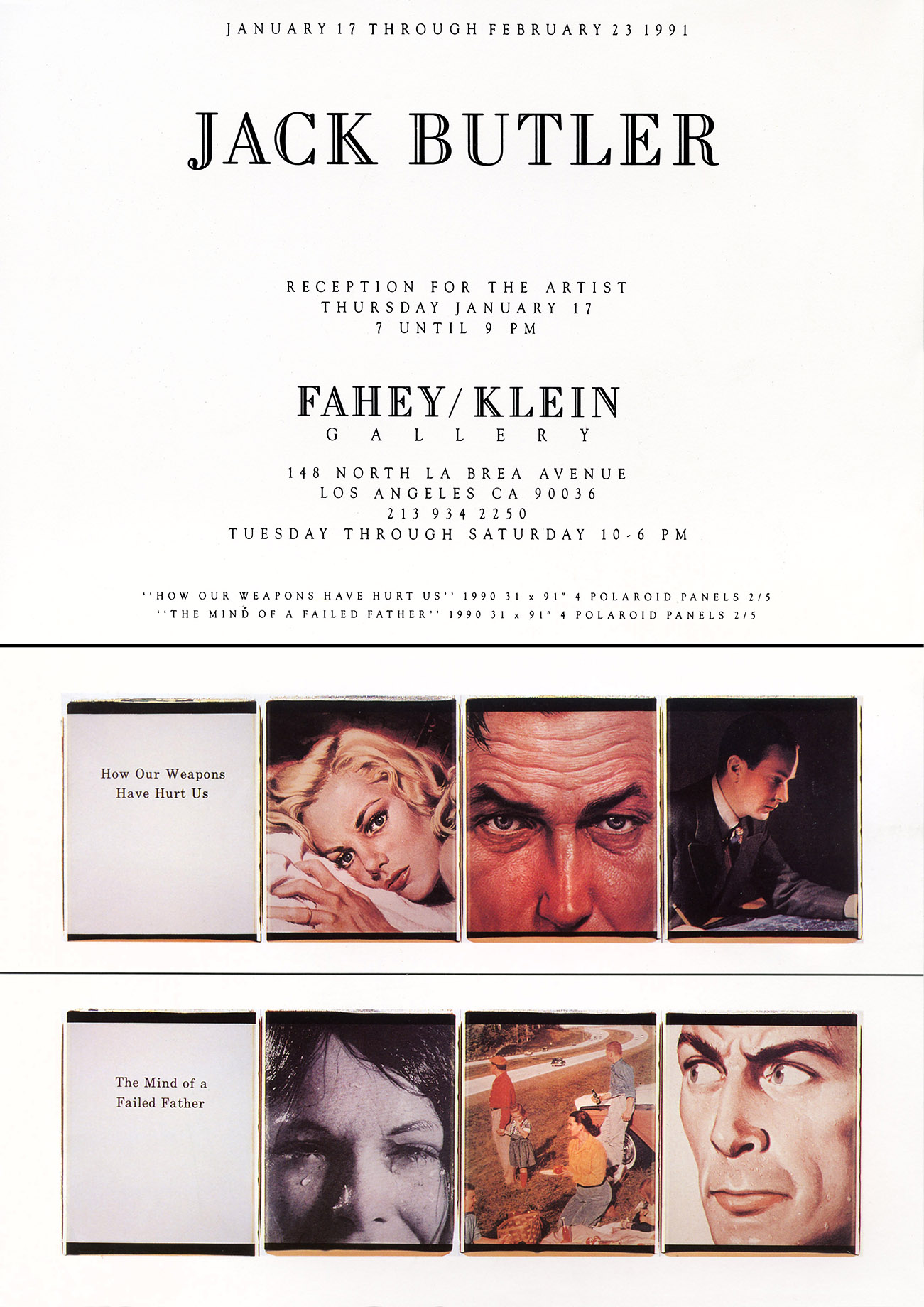 Announcement, Fahey Klein Gallery 1991