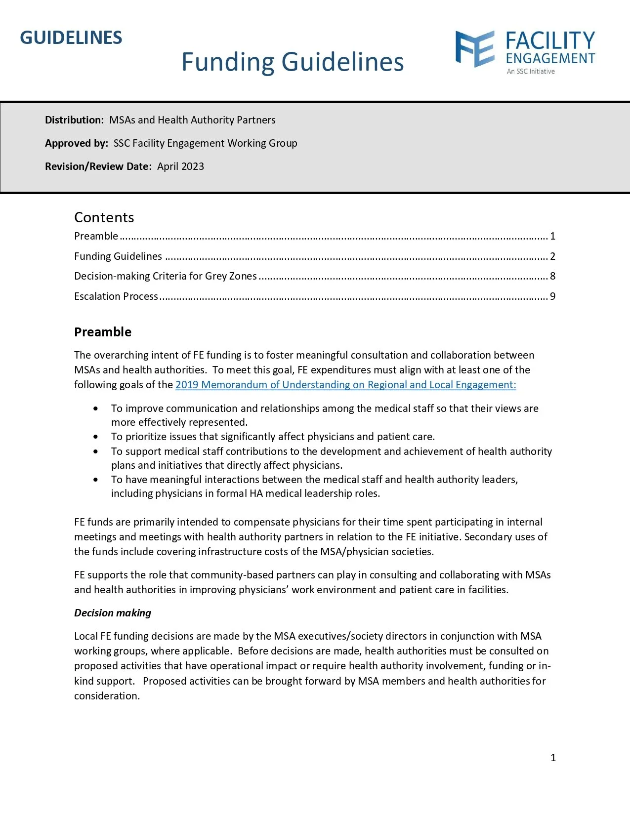 Funding Guidelines — PAHMSA