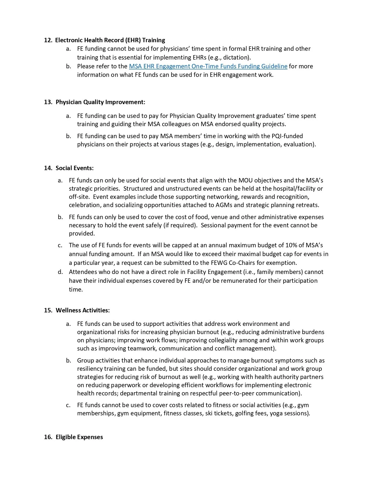 Funding Guidelines — PAHMSA
