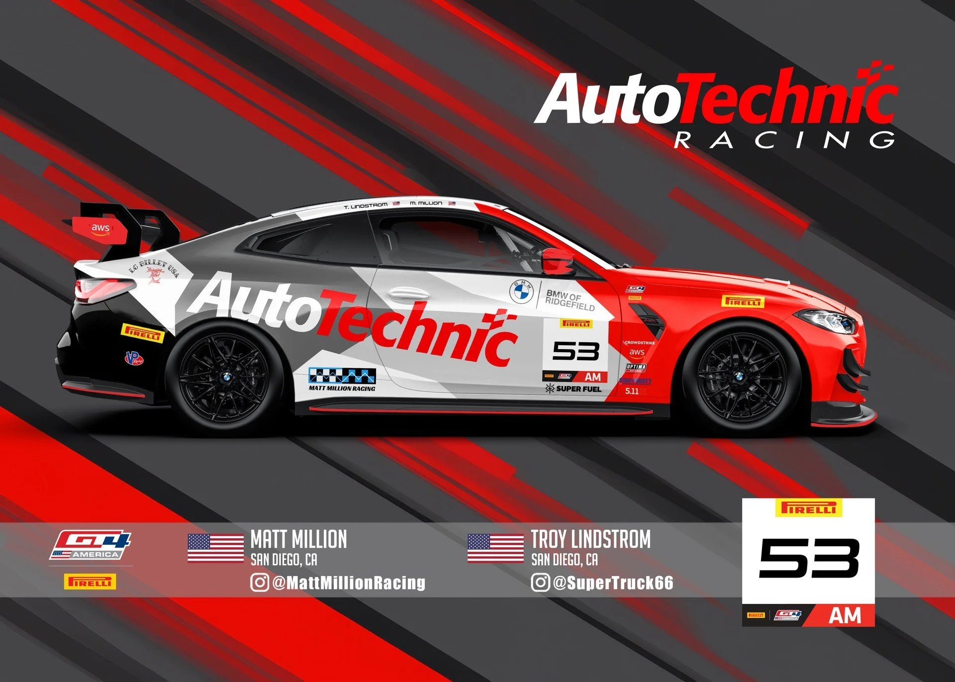 Million and Lindstrom to Debut in GT4 America with AutoTechnic Racing at Sonoma Raceway