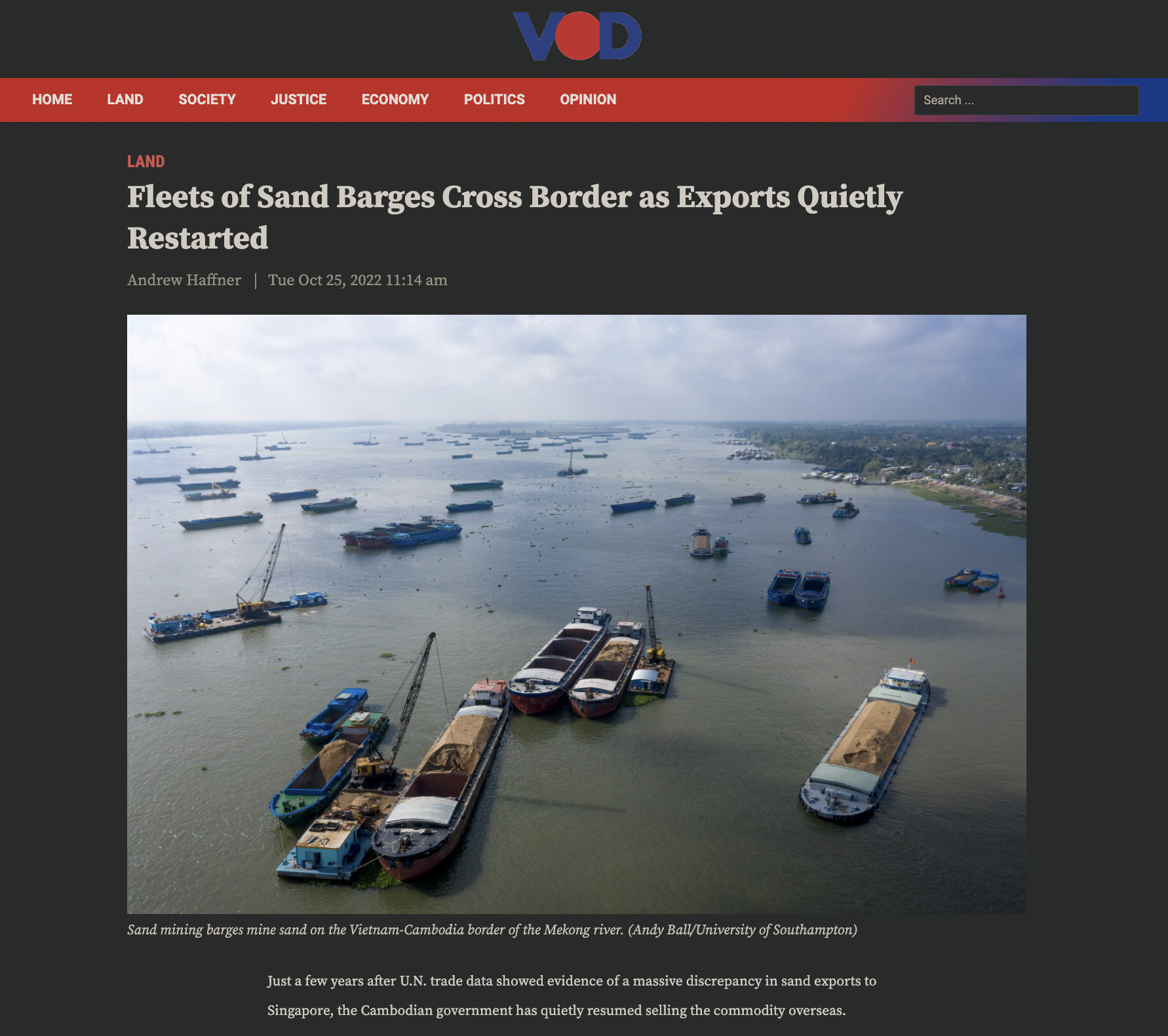 25th October 2022 Fleets of Sand Barges Cross Border as Exports Quietly Restarted - VOD.png