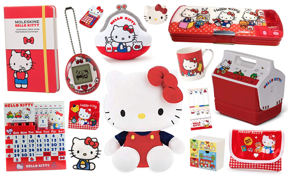 Sanrio Character Hello Kitty Makeup Case and coin case Set Red 