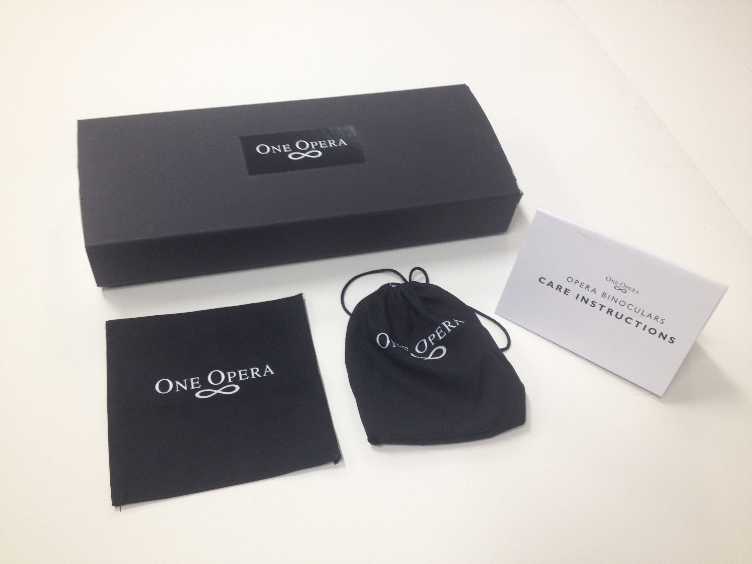 Box packaging, glasses cloth, drawstring bag, care instructions