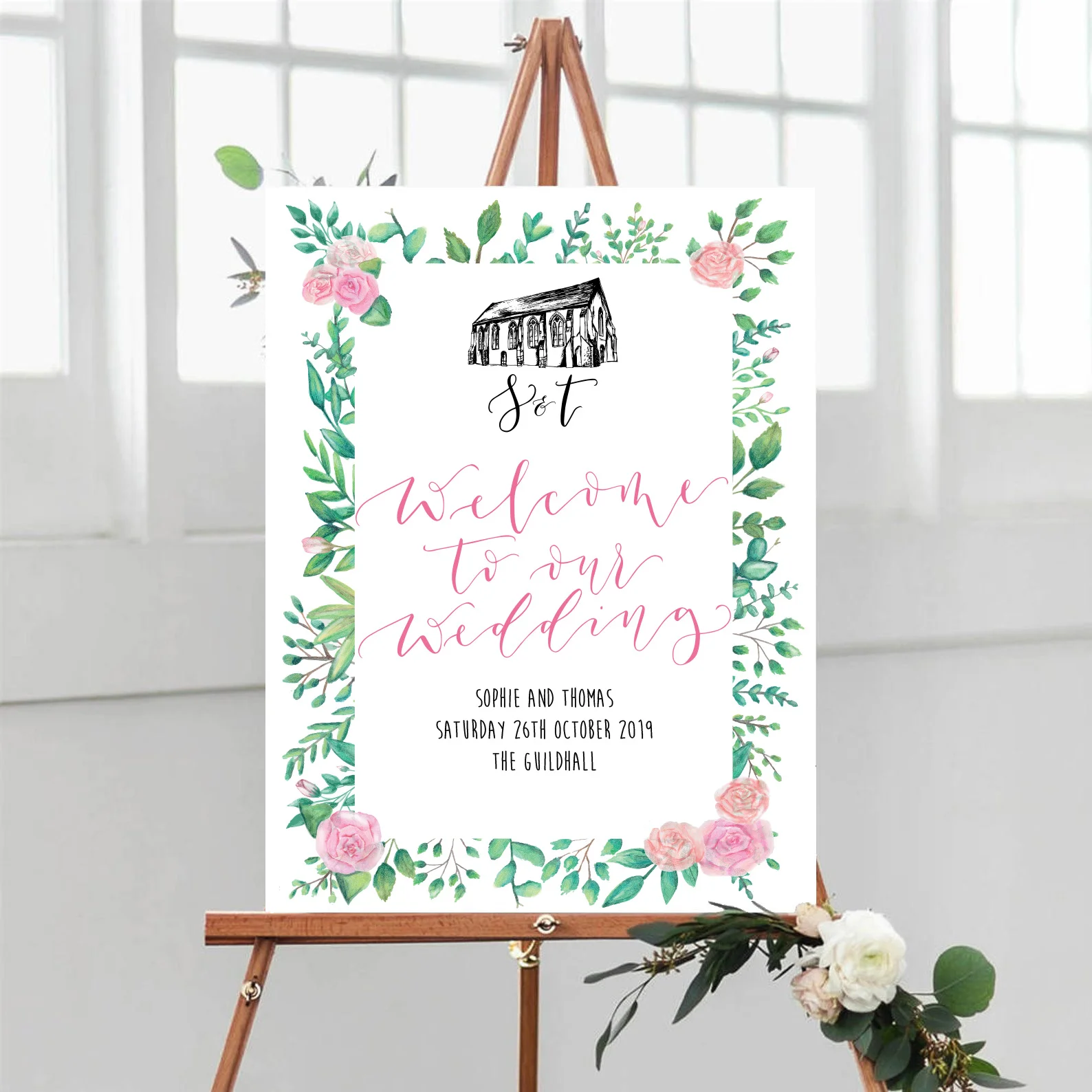 The Amyverse - The Guildhall Chichester - Welcome to the wedding sign