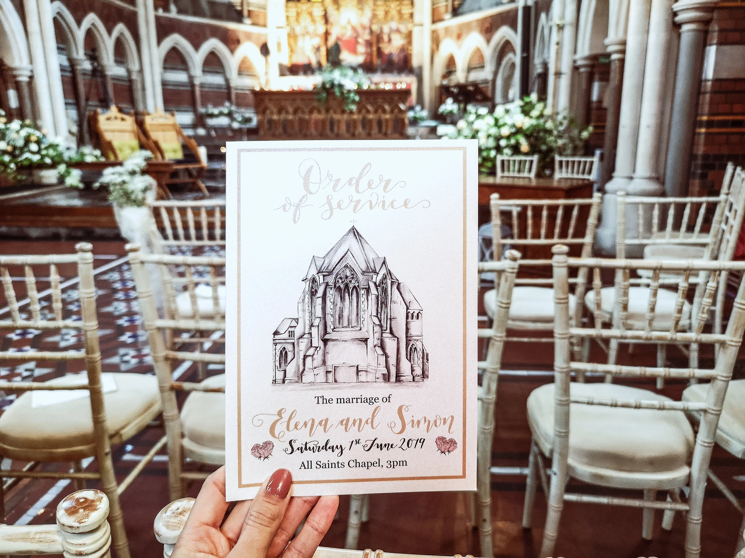 The Amyverse - order of service - All saints chapel eastbourne 