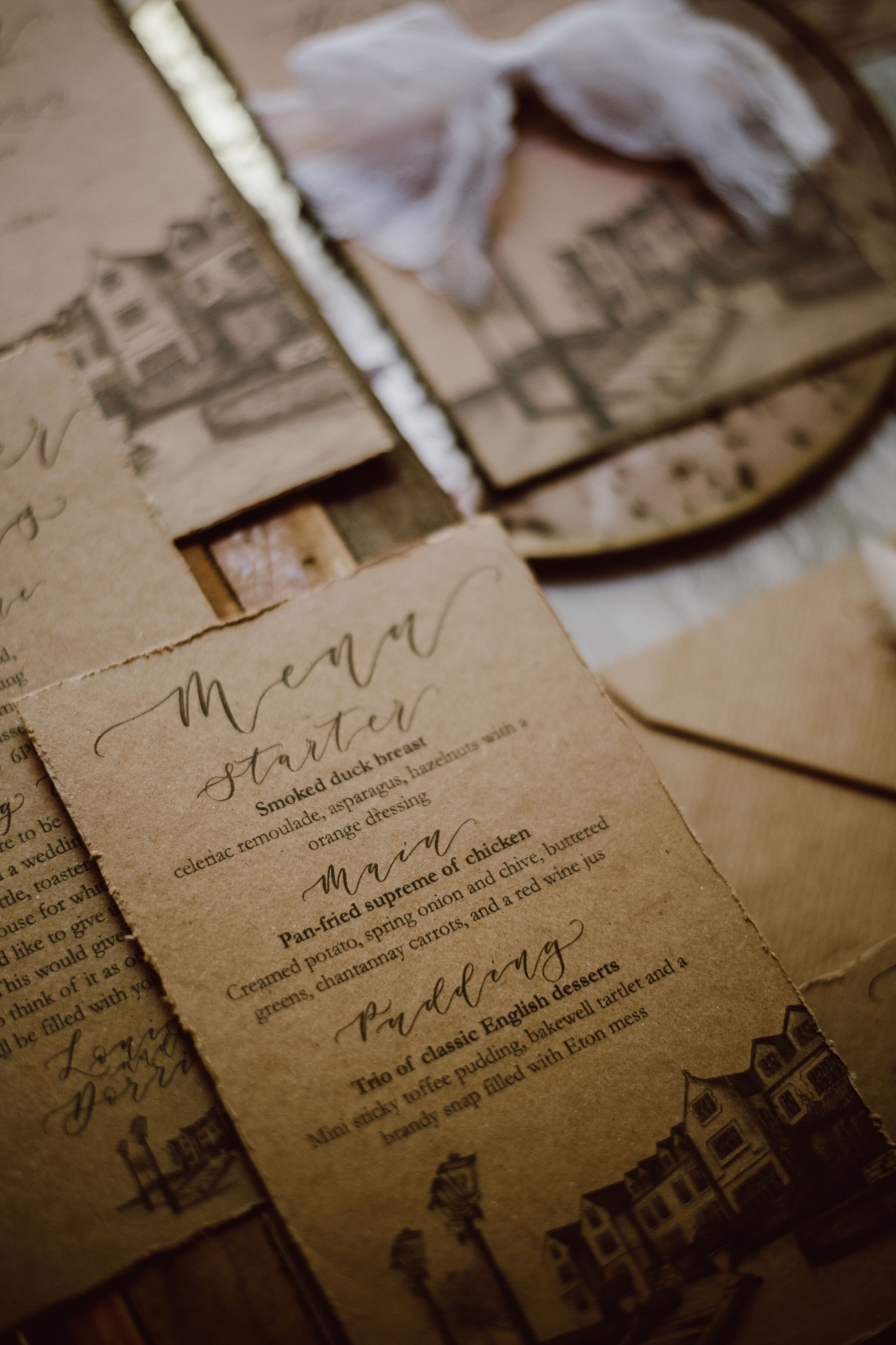 South Lodge recycled paper invites by The Amyverse with illustration and hand-lettered calligraphy.jpg