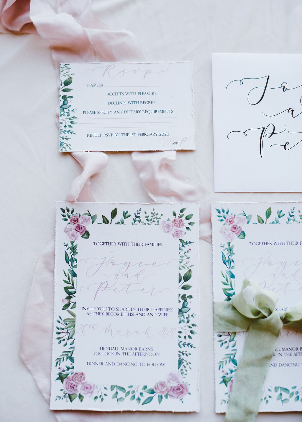 The Amyverse - recycled paper, calligraphy and watercolour roses invitation suite - invitation suite.jpg