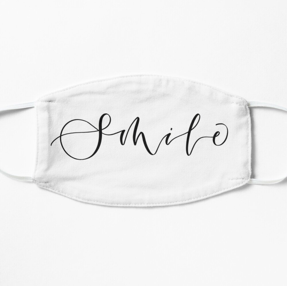 Smile calligraphy facemask