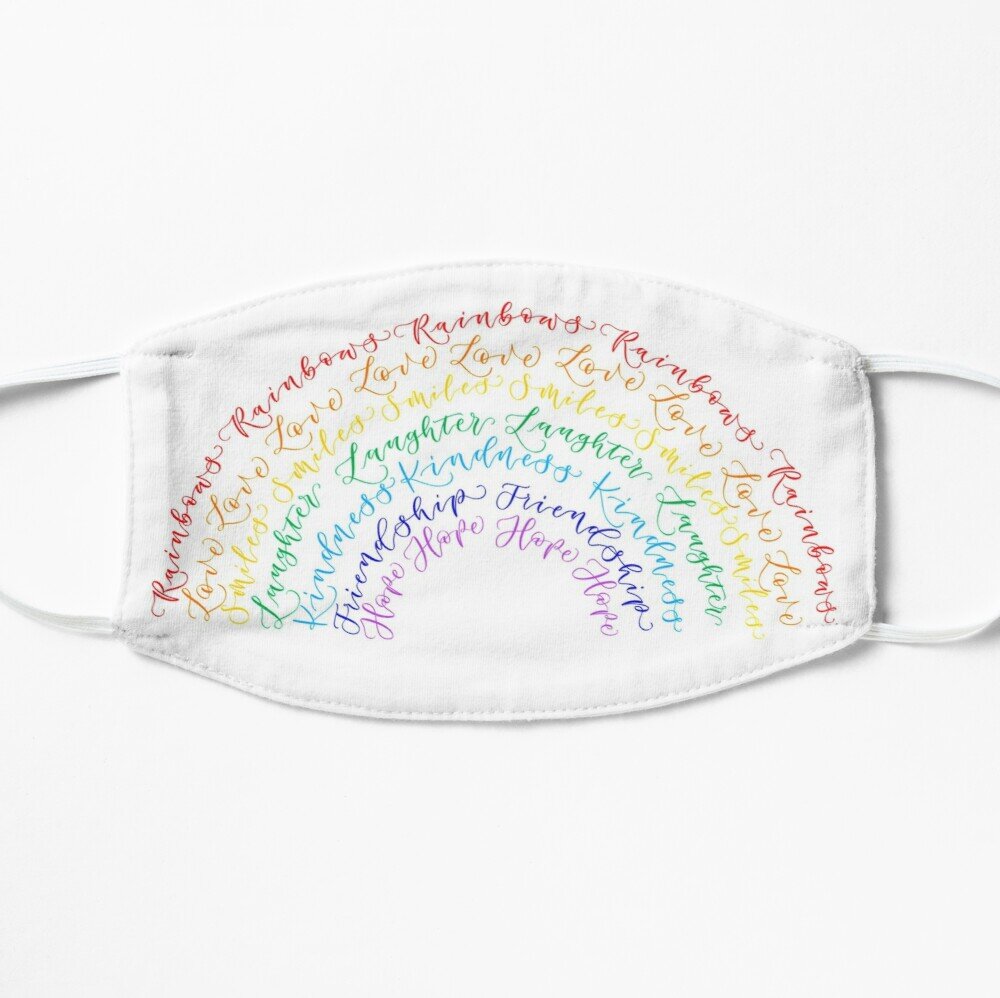 calligraphy rainbow mask - Calligraphy rainbow of positivity 