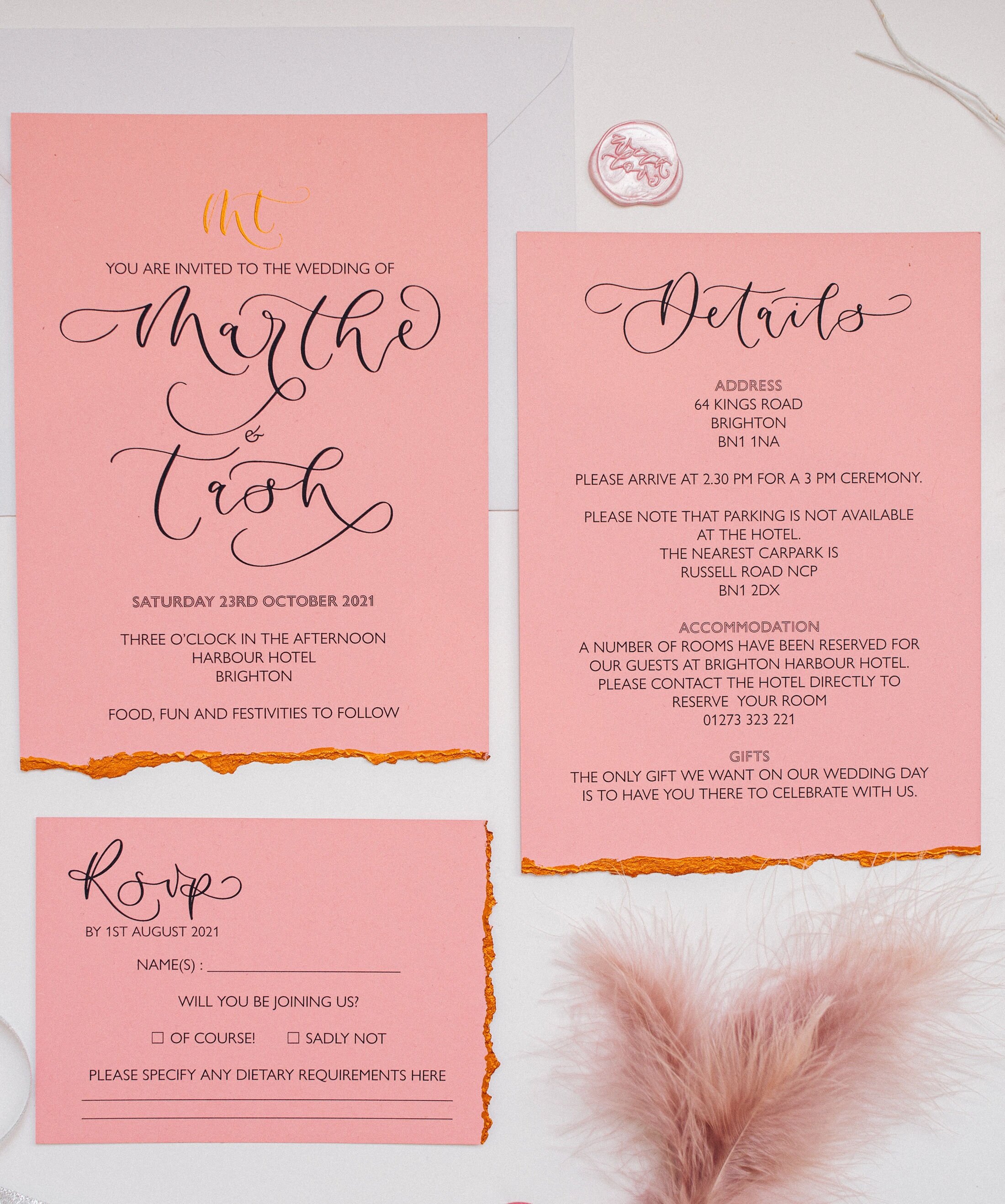 Pink+and+copper+eco+friendly+wedding+stationery+created+with+blush+pink+recycled+paper+with+modern+calligraphy+and+deckled+edge.jpg