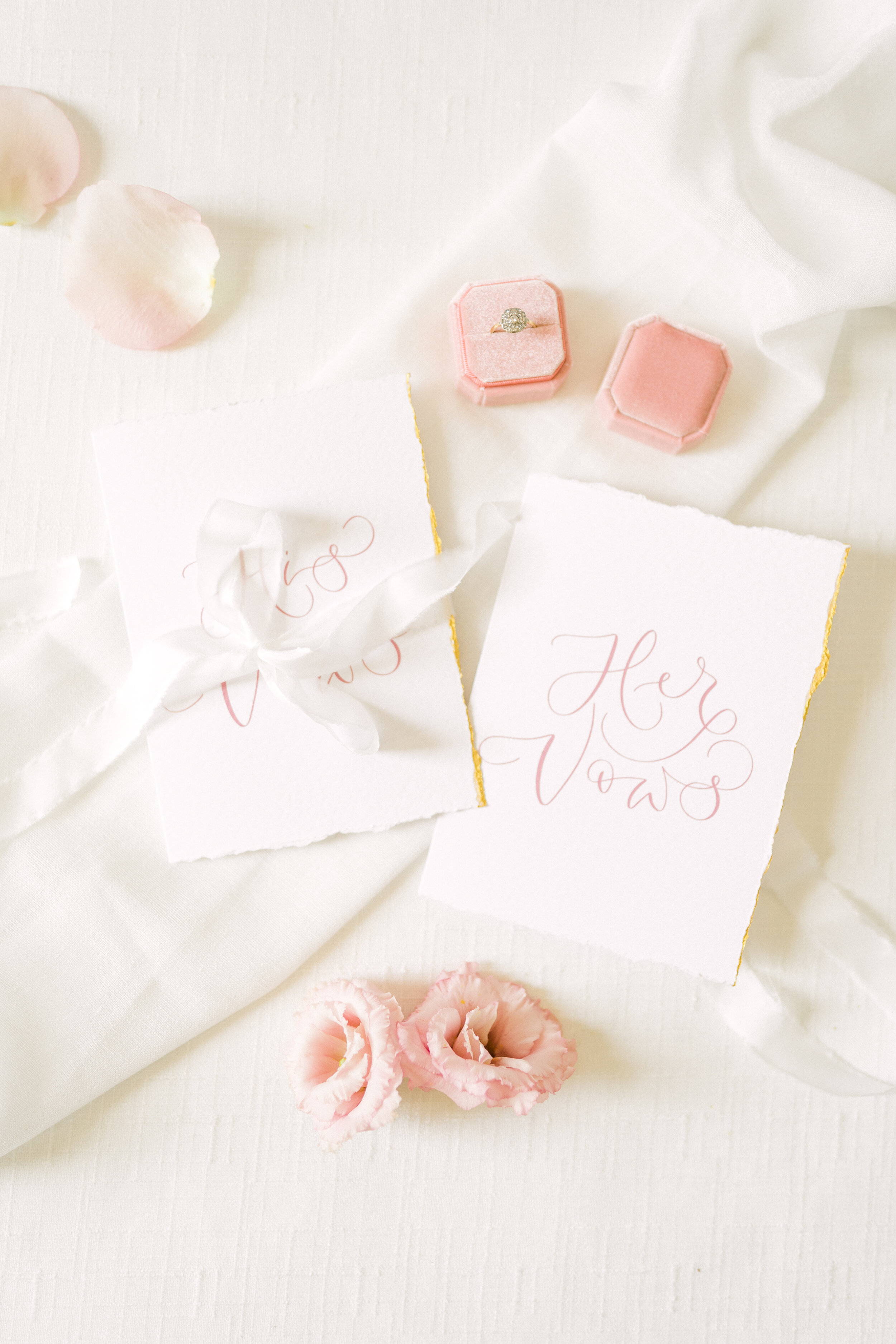 Luxury vow calligraphy vow books by the amyverse - blush pink and gold - Her vows and his vows.jpg
