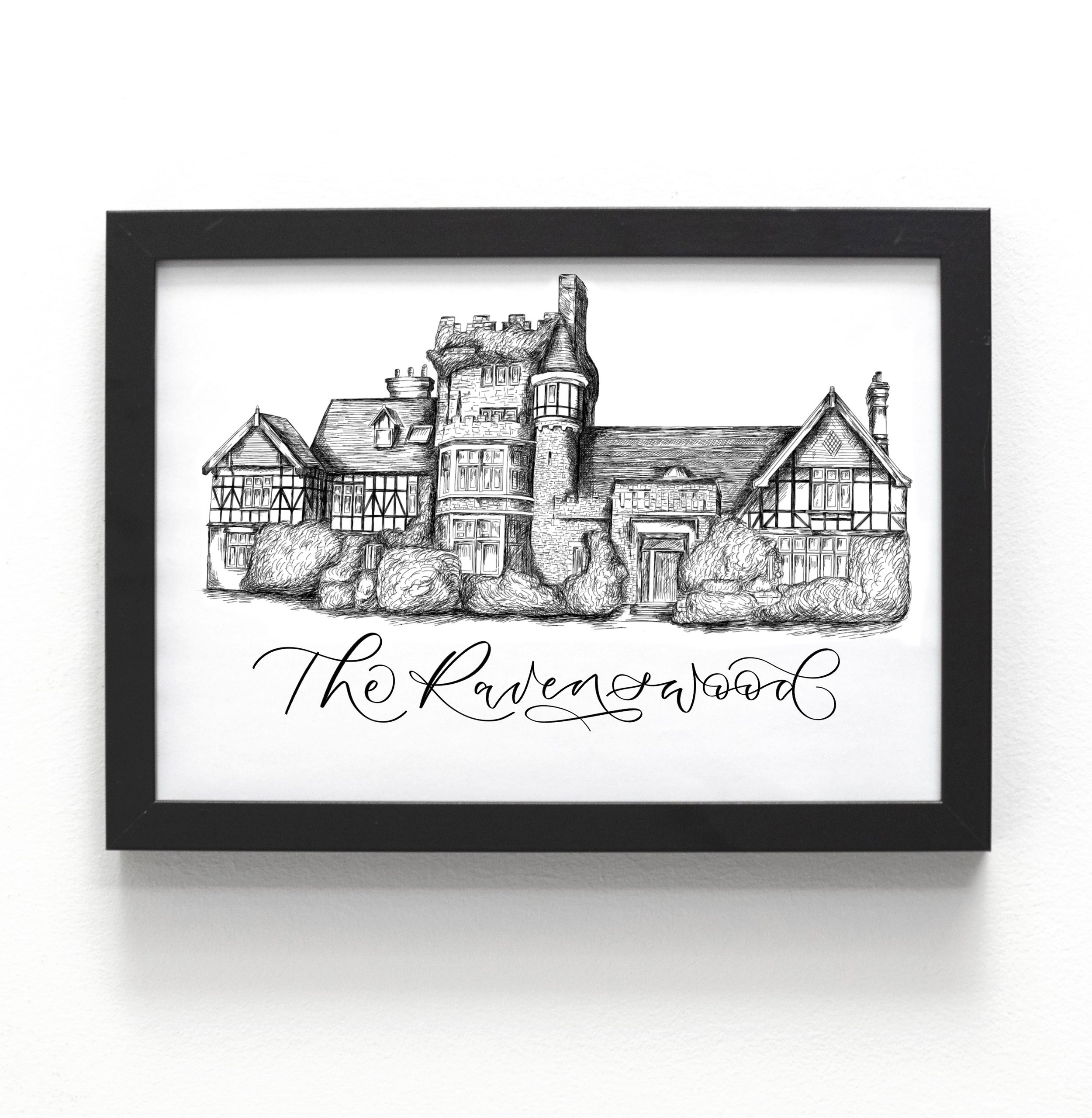The Ravenswood drawing - venue illustration of The Ravenswood by The Amyverse - Ravenswood wedding.jpeg