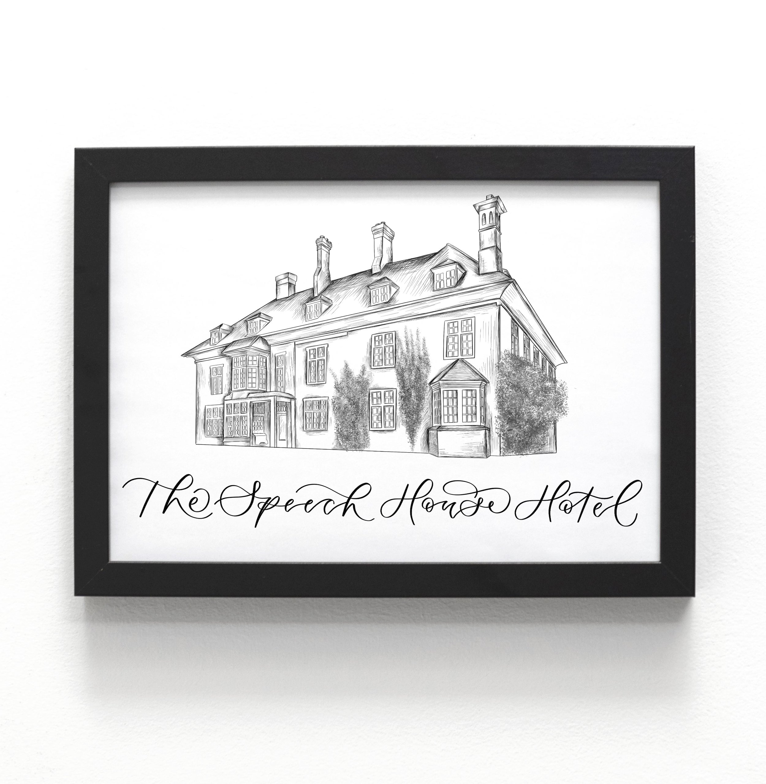 The Speech House Hotel drawing - venue illustration of the speech house hotel by The Amyverse.jpeg