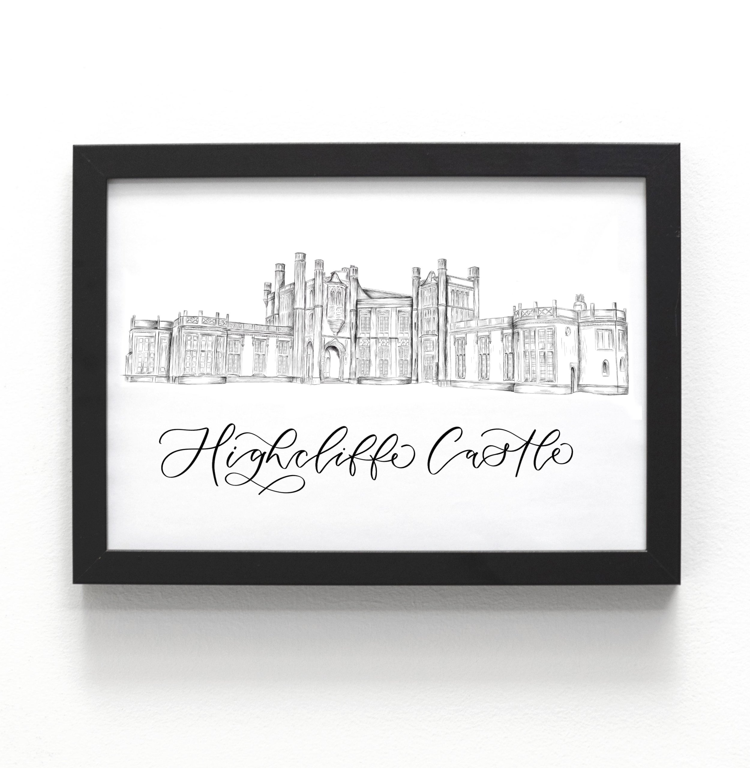 Highcliffe castle drawing - venue illustration of highcliffe castle by The Amyverse.jpeg
