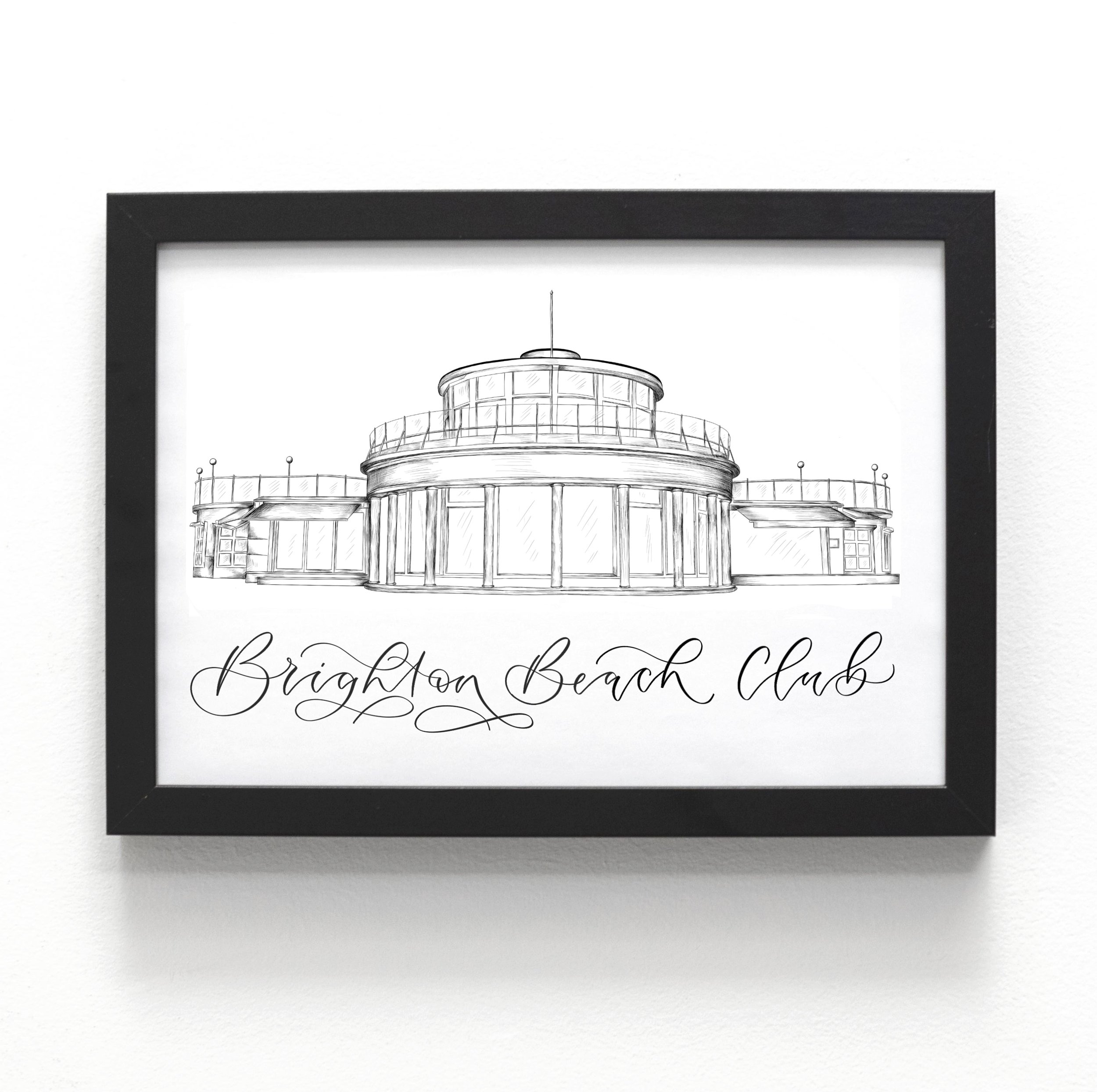 Brighton beach club venue illustration of brighton beach club estate by The Amyverse  - wedding stationery sketch.jpeg