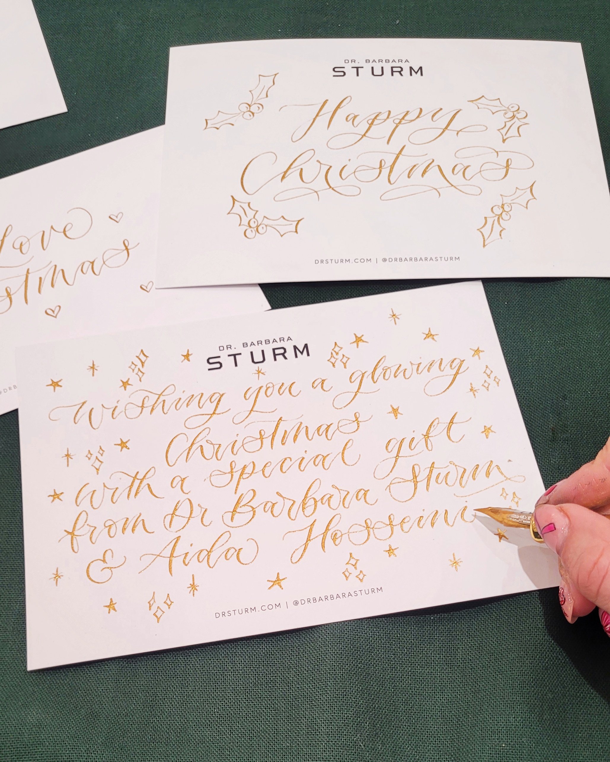 Christmas brand activation personalised calligraphy gift notes