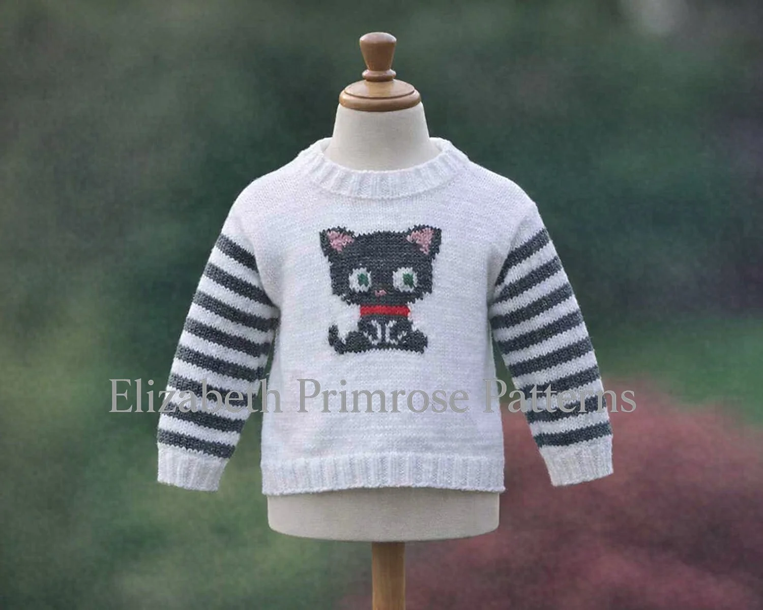 P021 Children's Cat motif sweater knitting pattern by Elizabeth Primrose.jpg