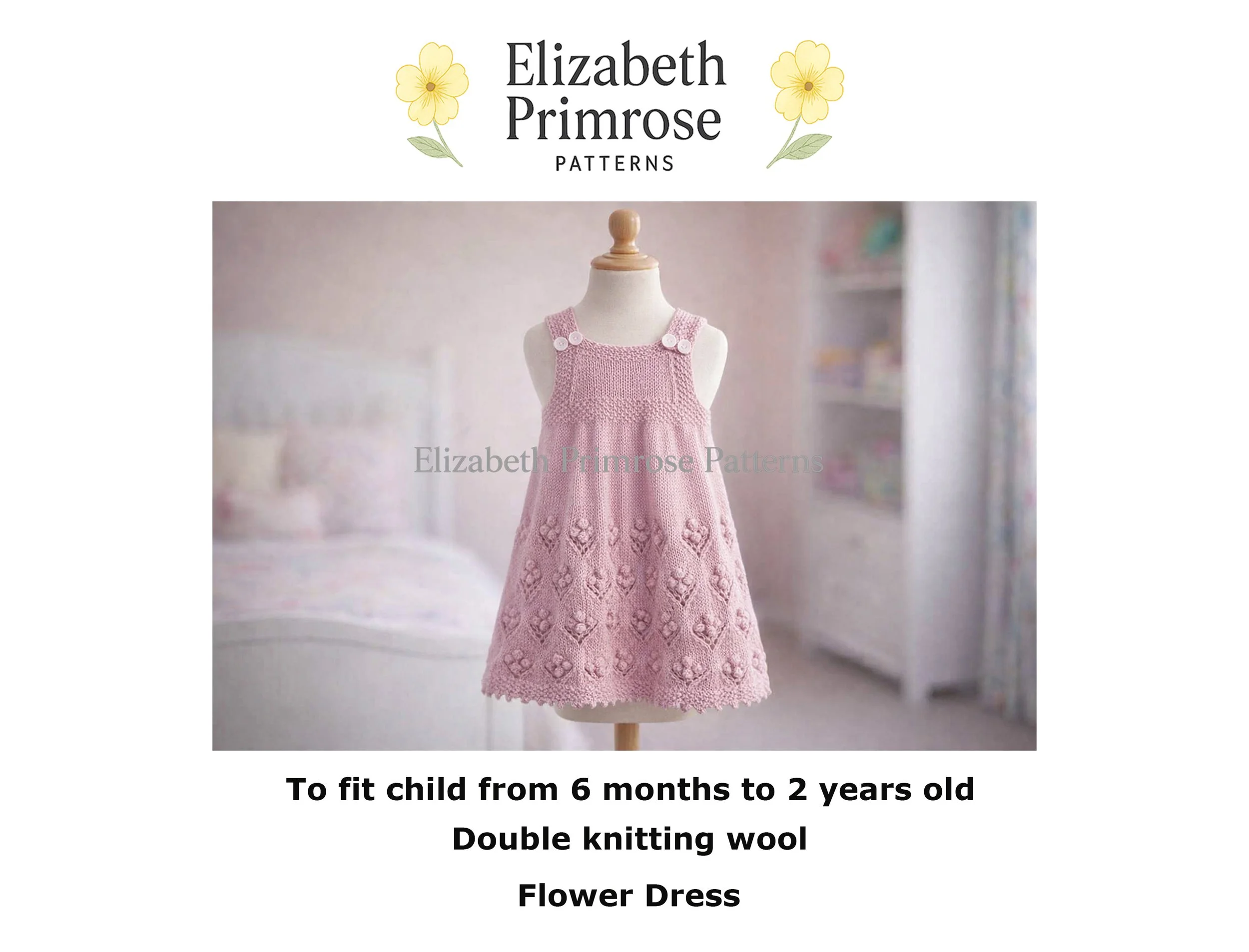 P042 Baby's Sundress with Bobble Flowers Knitting Pattern