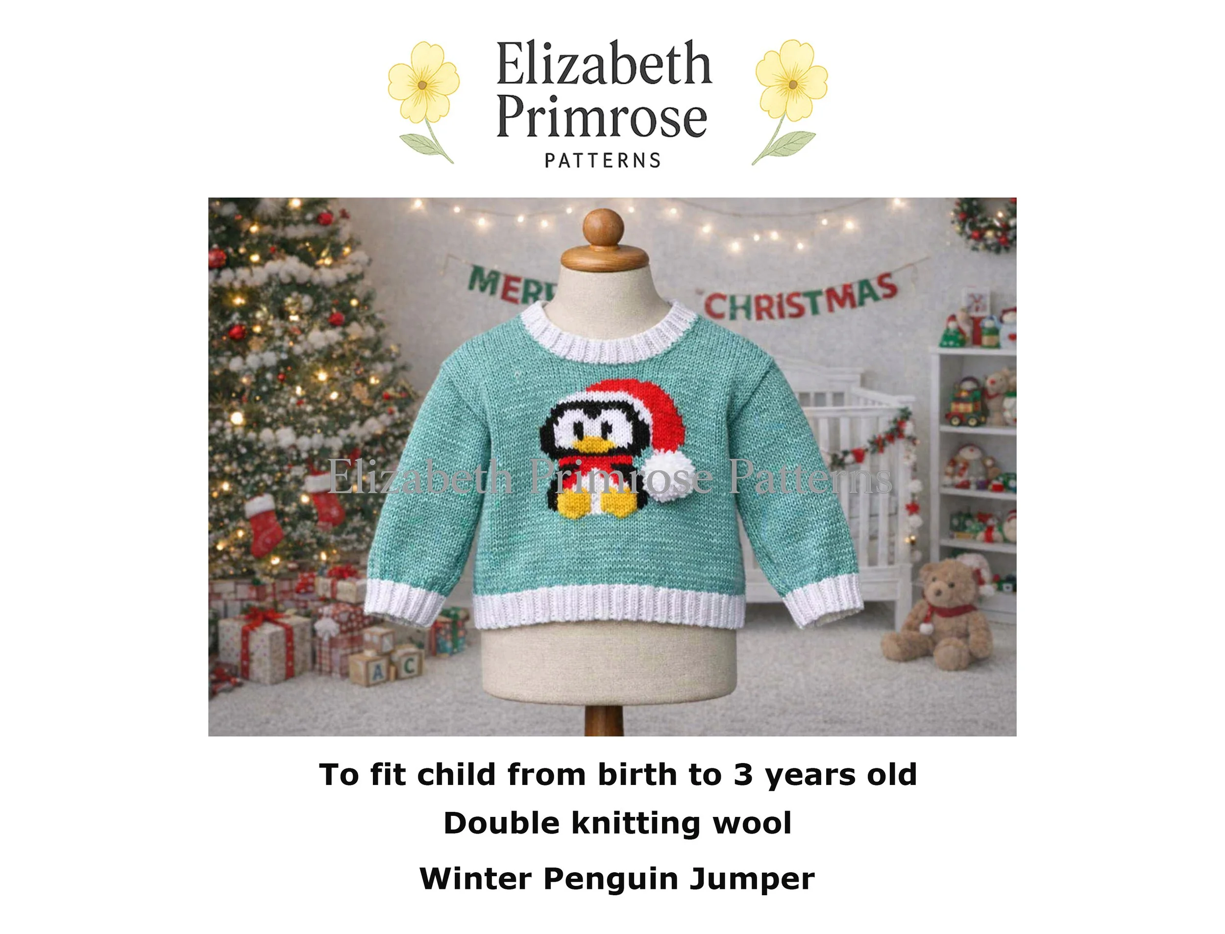 Winter Penguin Jumper Knitting Pattern P27