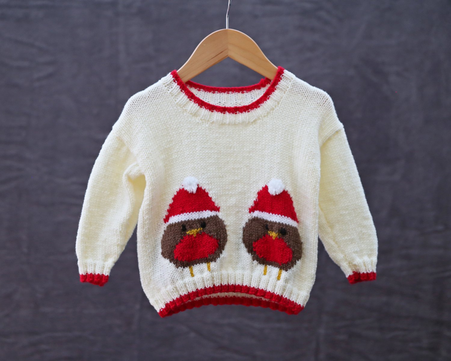 Two Robins Christmas Jumper Knitting Pattern to fit baby / child from ...