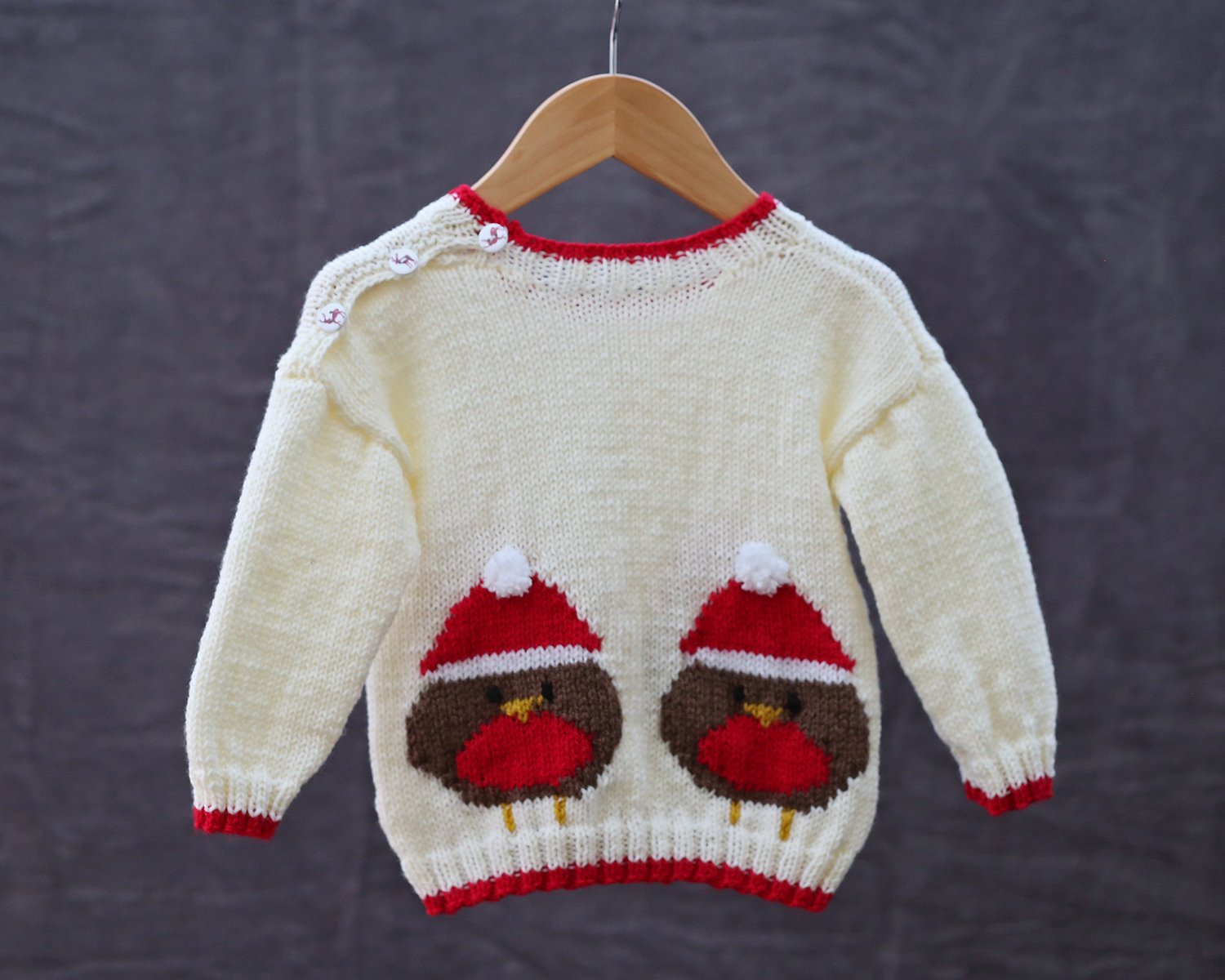 Two Robins Christmas Jumper Knitting Pattern to fit baby / child from ...