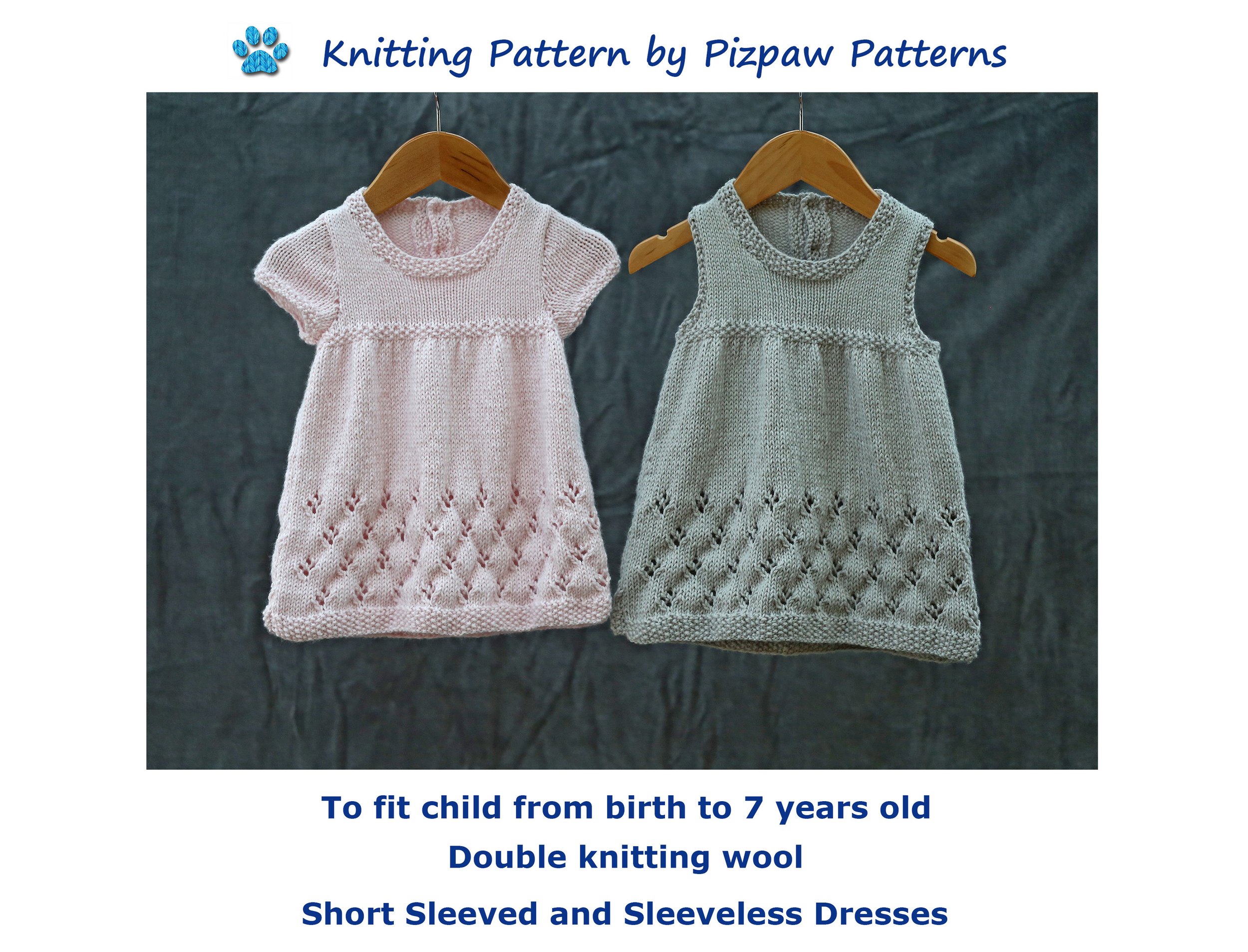 Two Dresses Knitting Pattern (no 121) — Pizpaw Patterns