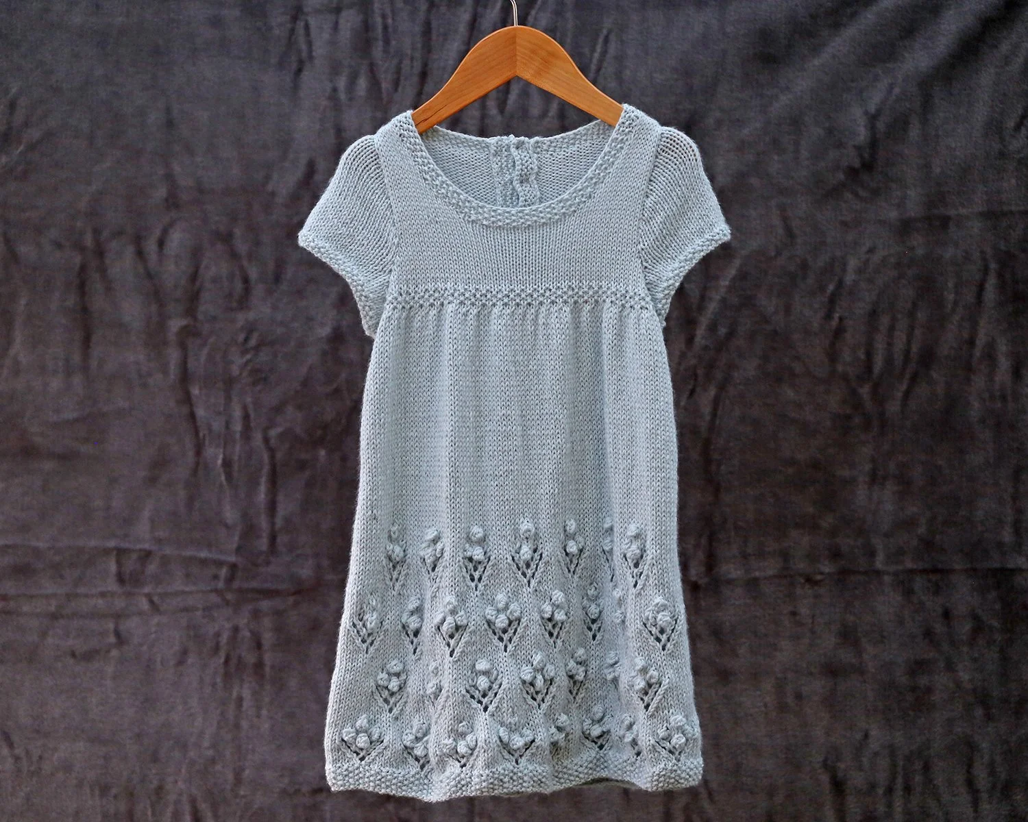 Blue Short Sleeved Dress Knitting Pattern L.jpg