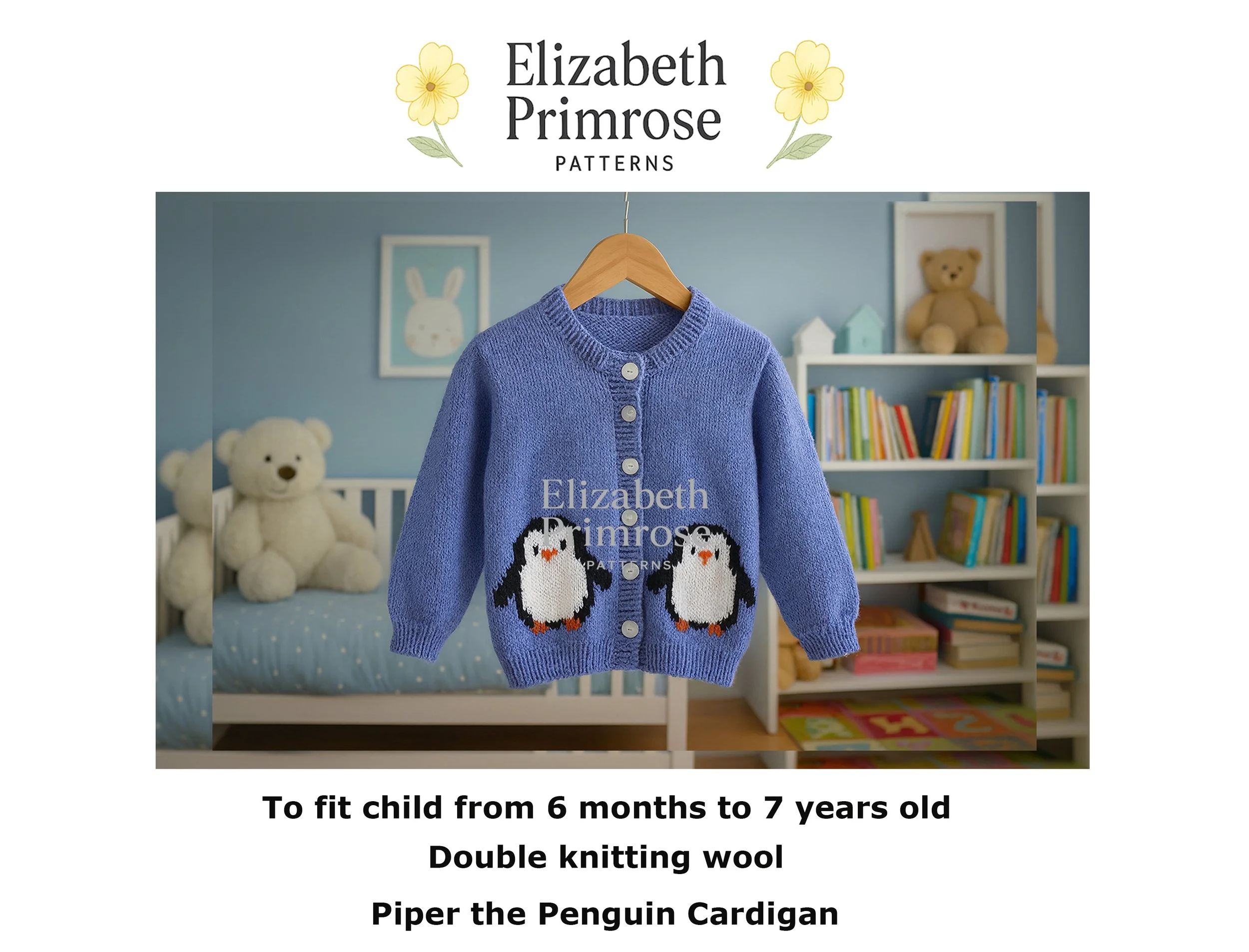 P183 Penguin Children's Cardigan Knitting Pattern by Elizabeth Primrose Patterns.jpg