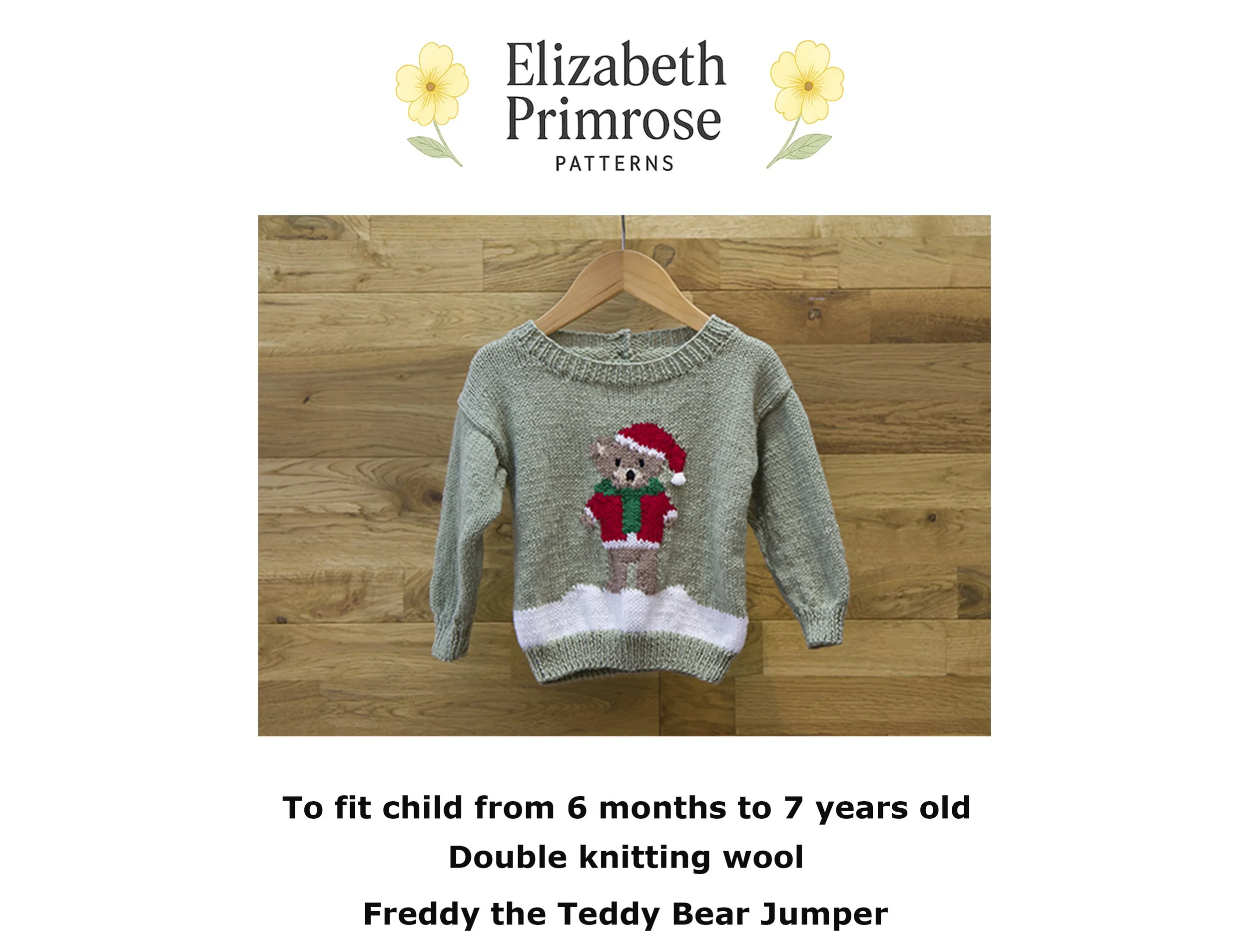 P181 Teddy Bear Motif Children's Jumper Knitting Pattern.jpg
