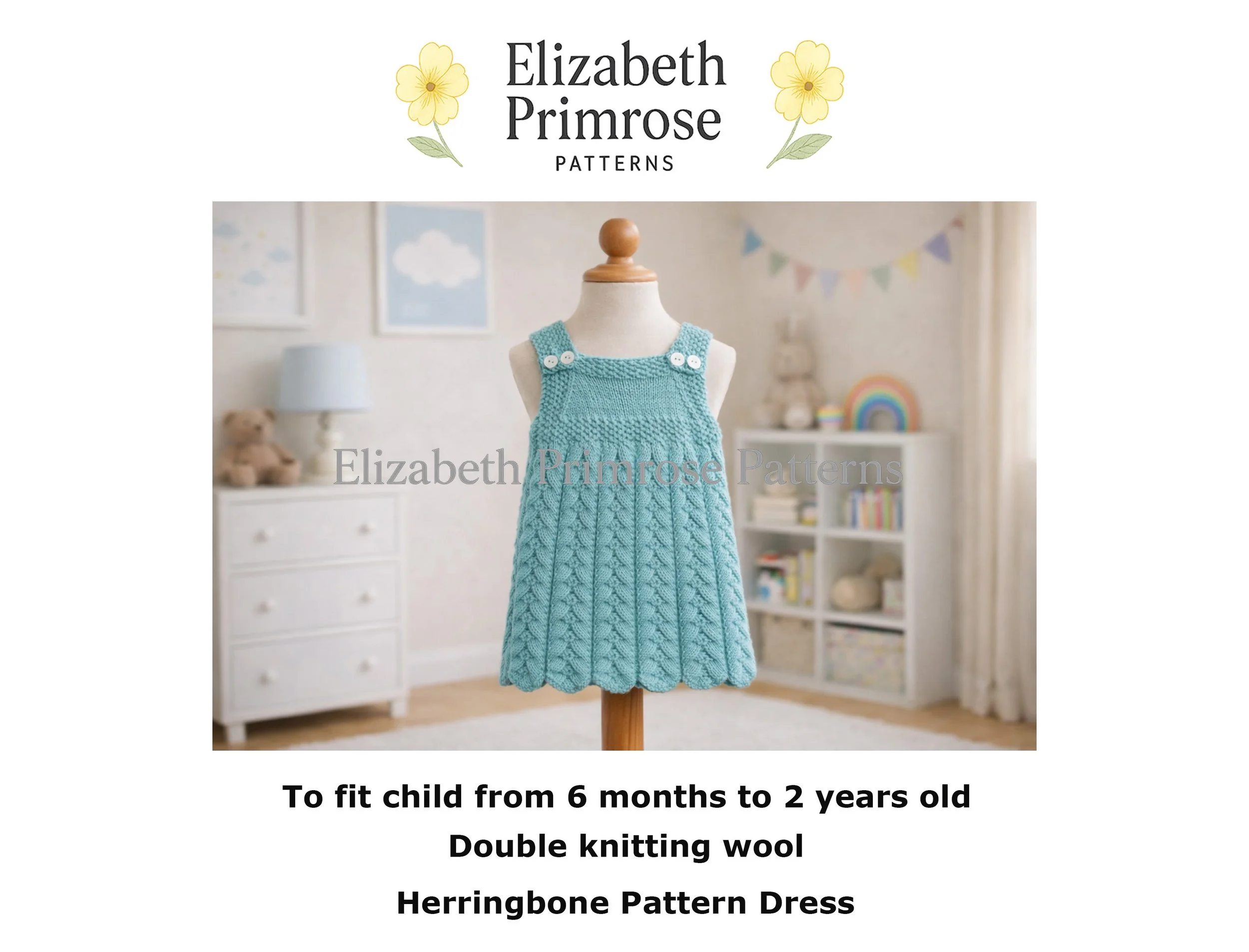 P041 herringbone children's dress knitting pattern by Elizabeth Primrose Patterns.jpg