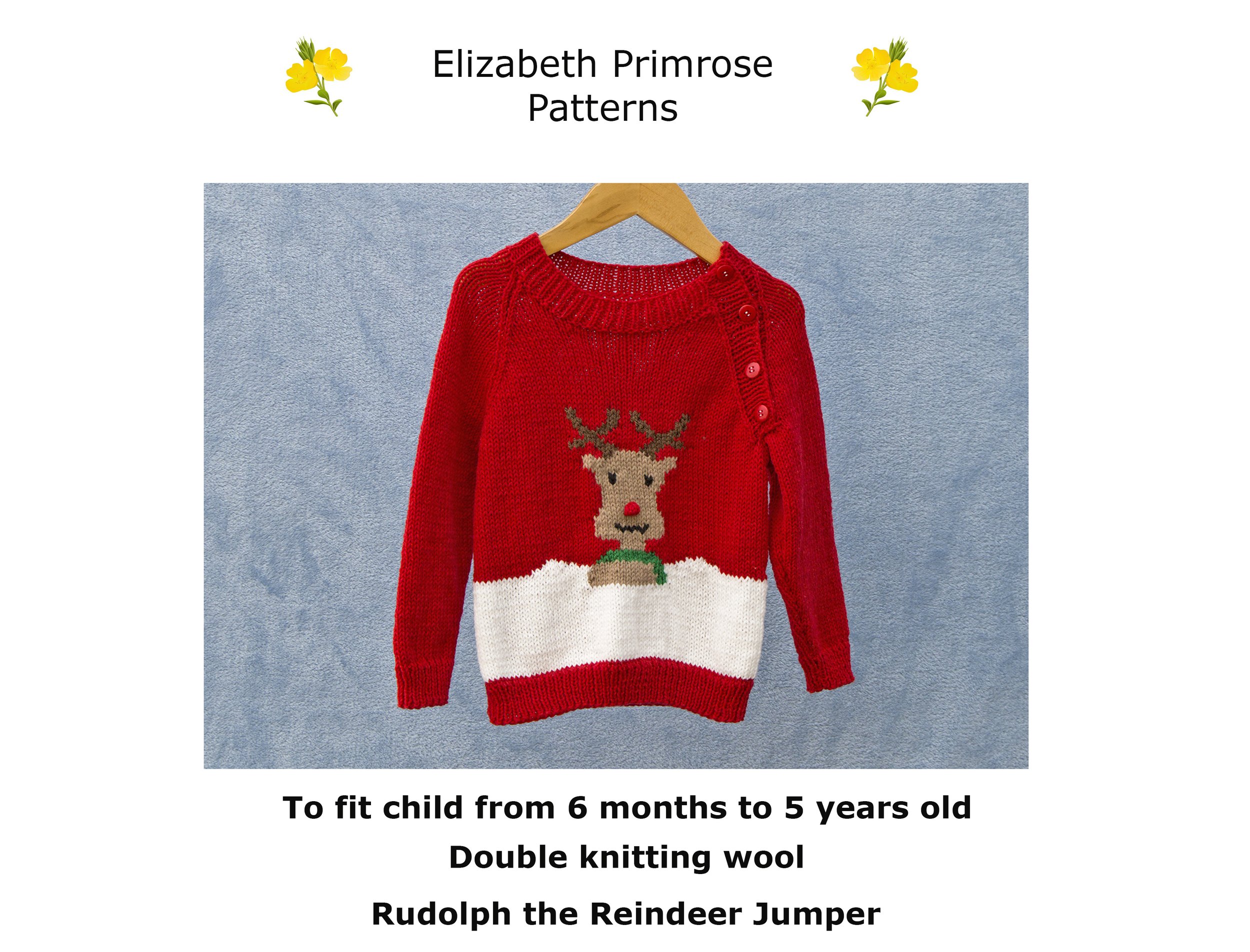 P178 Children's Rudolph the Reindeer Jumper Knitting Pattern.jpg
