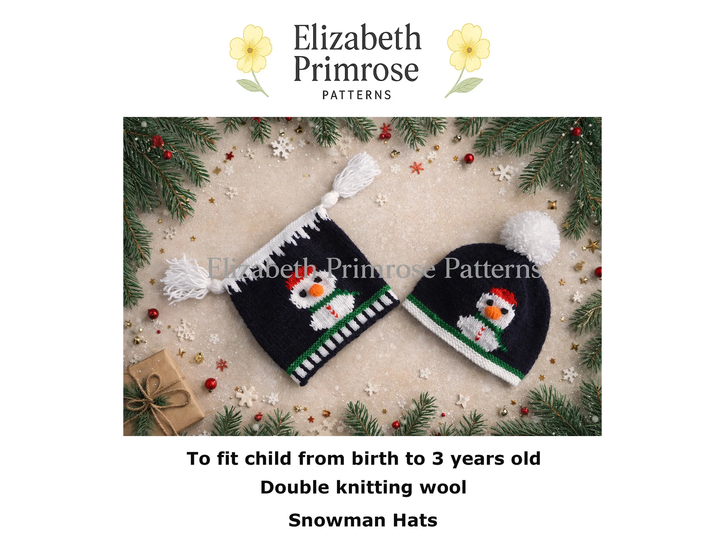 Snowman Hats Knitting Pattern P1