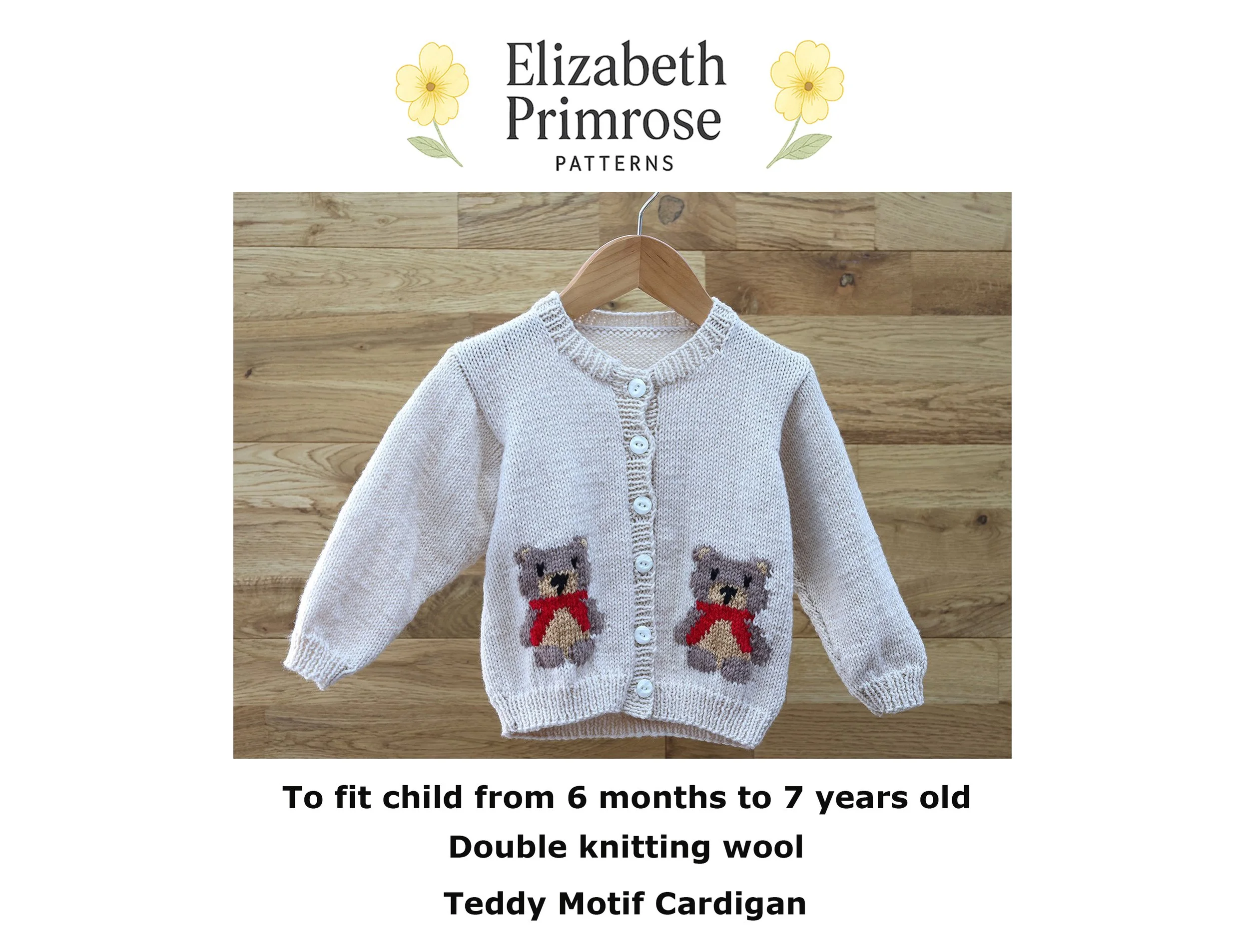 P184 Children's Teddy Motif Cardigan Knitting Pattern.jpg