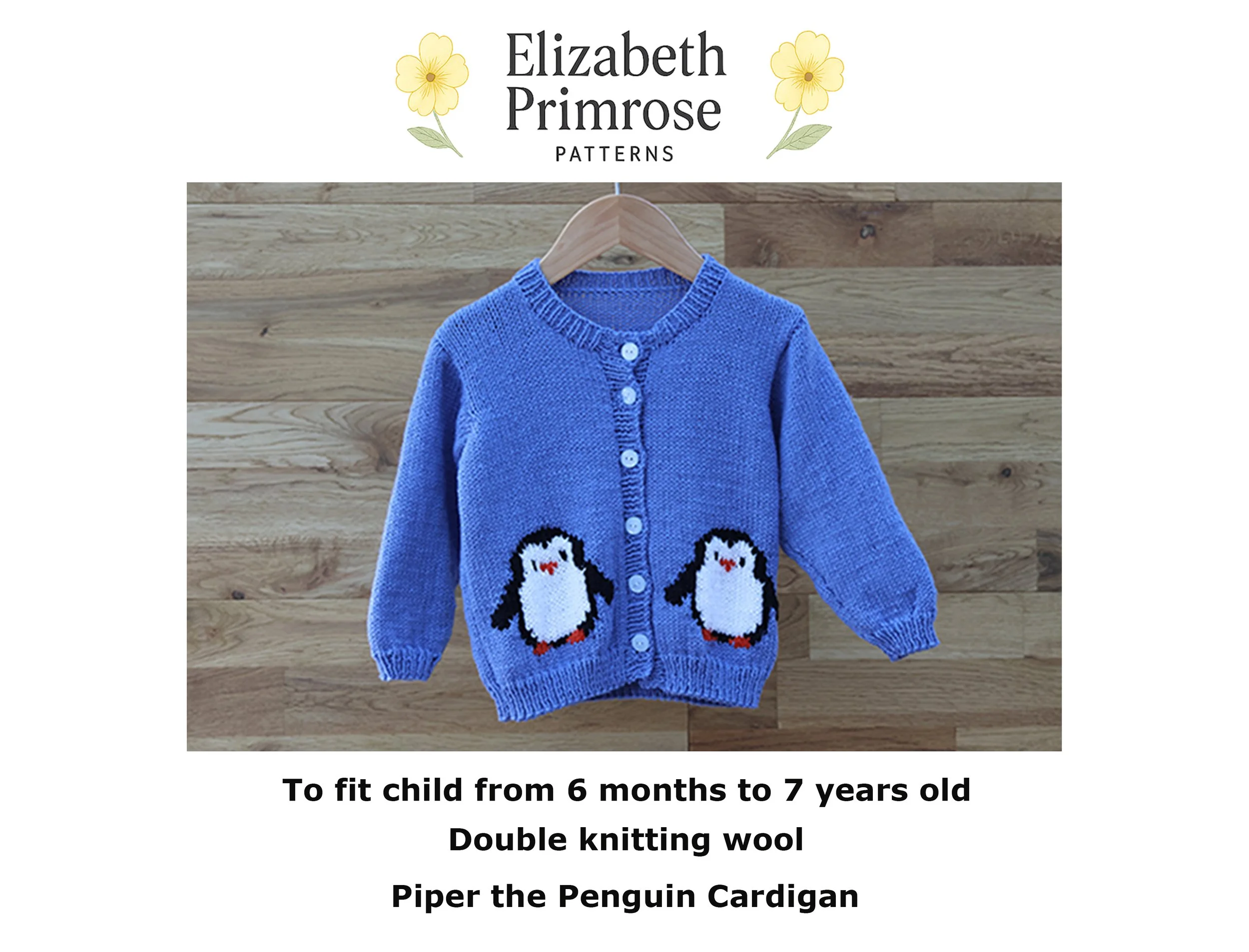 P183 Children's Cardigan Penguin Motif Knitting Pattern.jpg