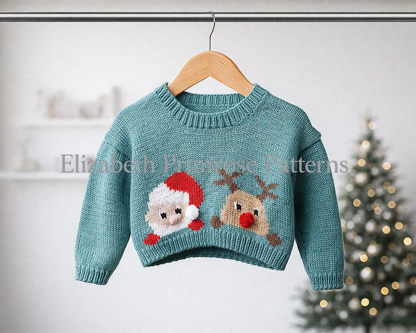 Santa &amp; Rudolph Peekaboo Jumper